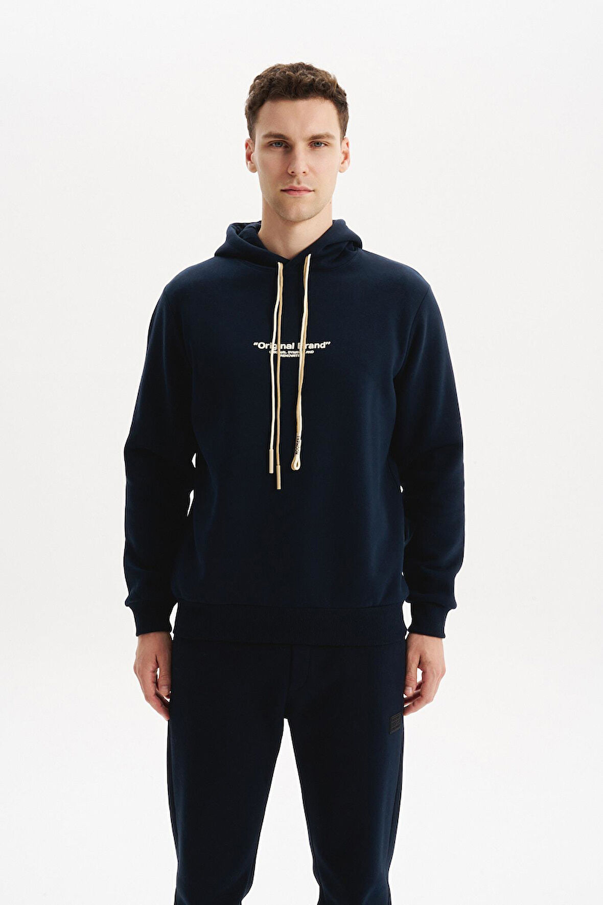 Arma Erkek Kapüşonlu Sweatshirt – Örme 3 İplik Şardonlu, Yazı Baskılı,Cepsiz,Sade ve Şık, Regular Fit K30254628802 