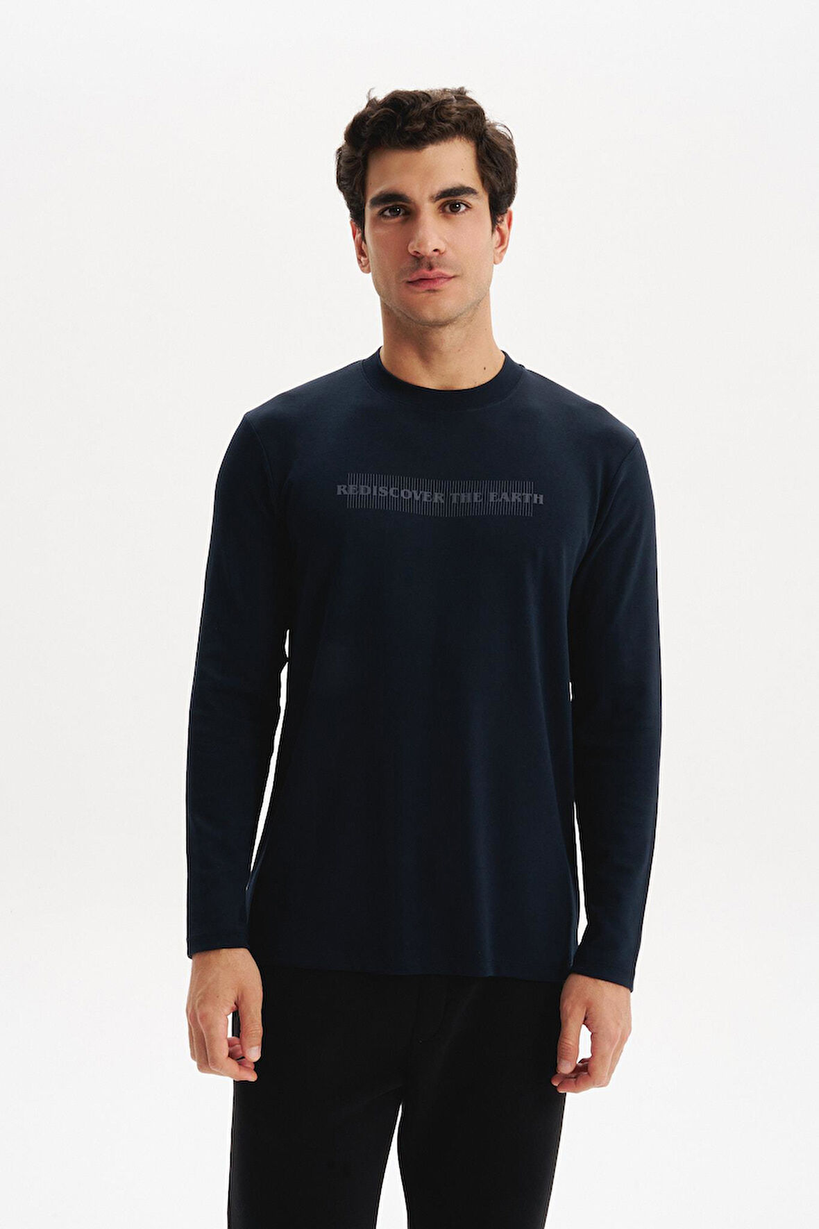 Arma Erkek Slim Fit Çift Taraflı İnce İnterlok Modal Karışımlı Bisiklet Yaka Sweatshirt K30124989302 