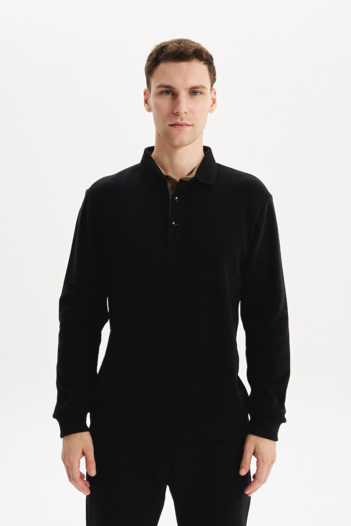 Arma Erkek Regular Fit Selanik Kumaş Düğmeli Polo Yaka Sweatshirt – Pamuk Polyester Karışımlı K30564699202 