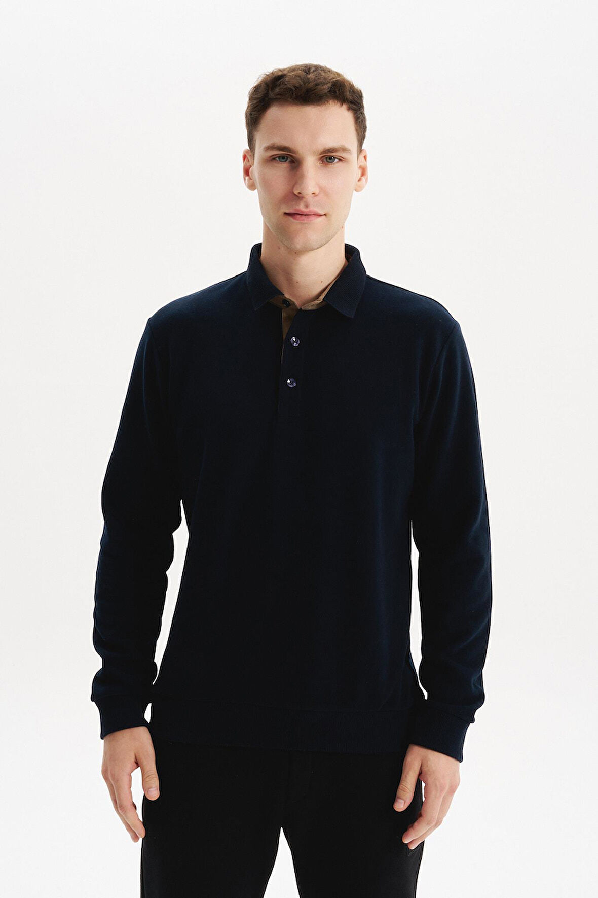 Arma Erkek Regular Fit Selanik Kumaş Düğmeli Polo Yaka Sweatshirt – Pamuk Polyester Karışımlı K30564699202 