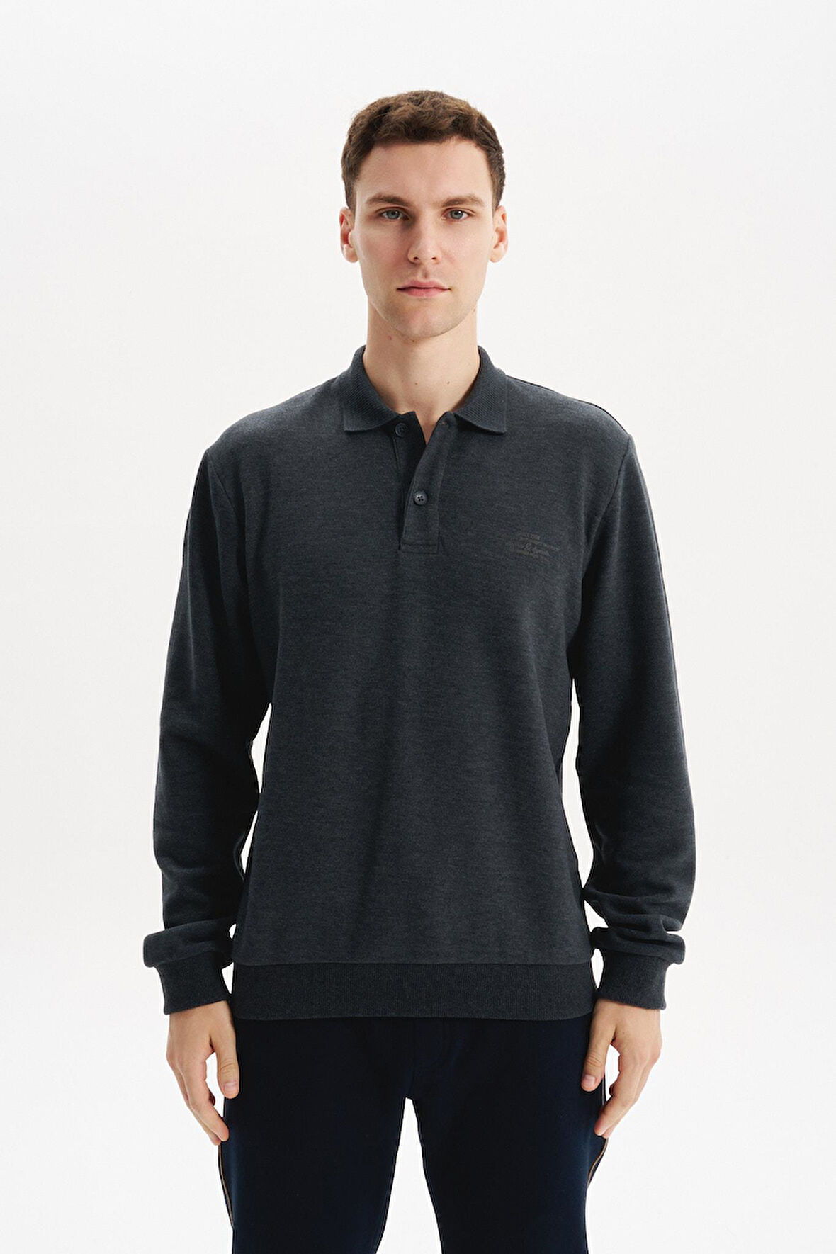 Arma Erkek Regular Fit Selanik Kumaş Polo Yaka Sweatshirt – Düğmeli, Pamuk Polyester Karışımlı %65 Pamuk %35 Polyester K30564699102 