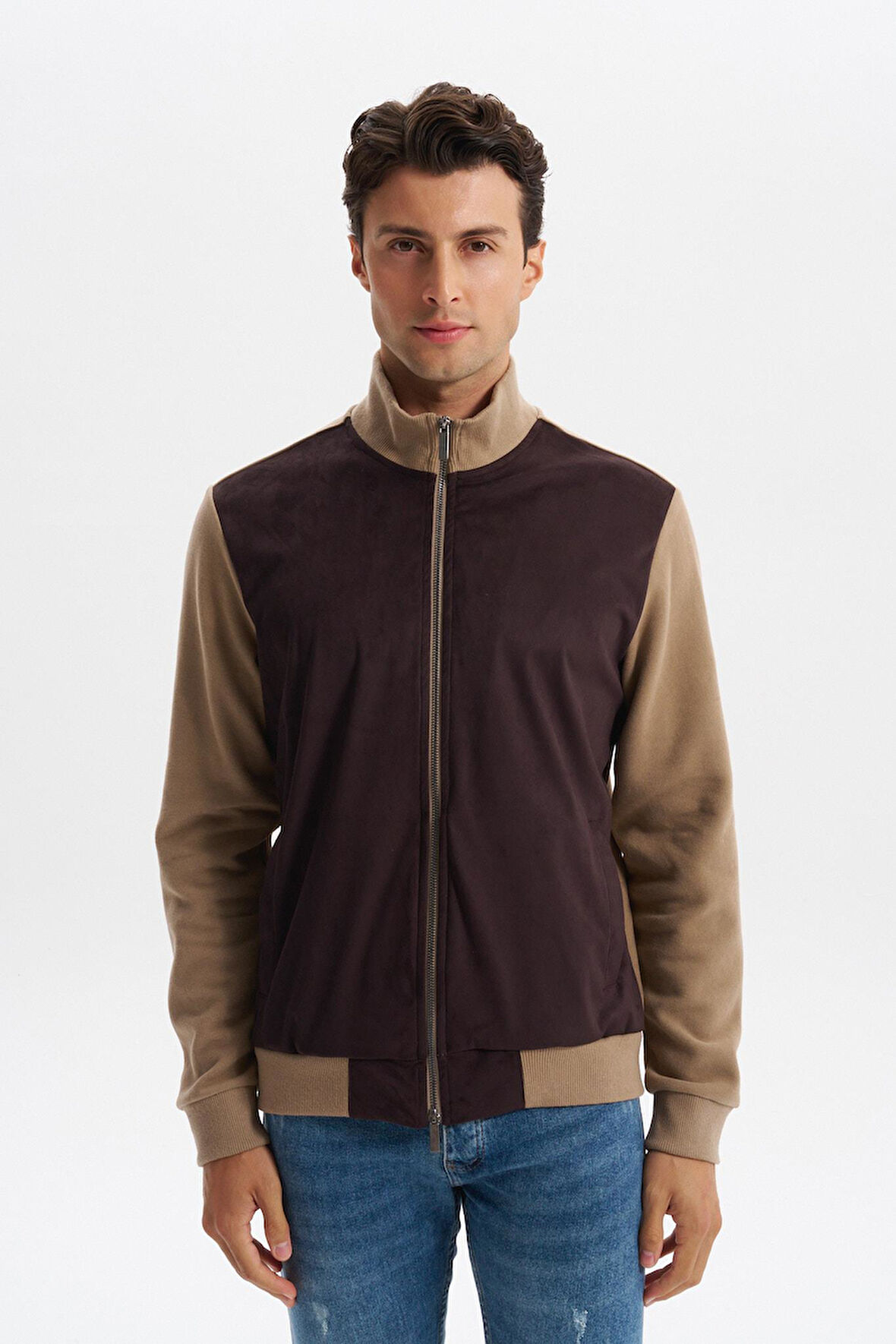 Arma Erkek Regular Fit Selanik Kumaş Dik Yaka Fleto Cepli Basic Sweatshirt Kazak K30324698502 