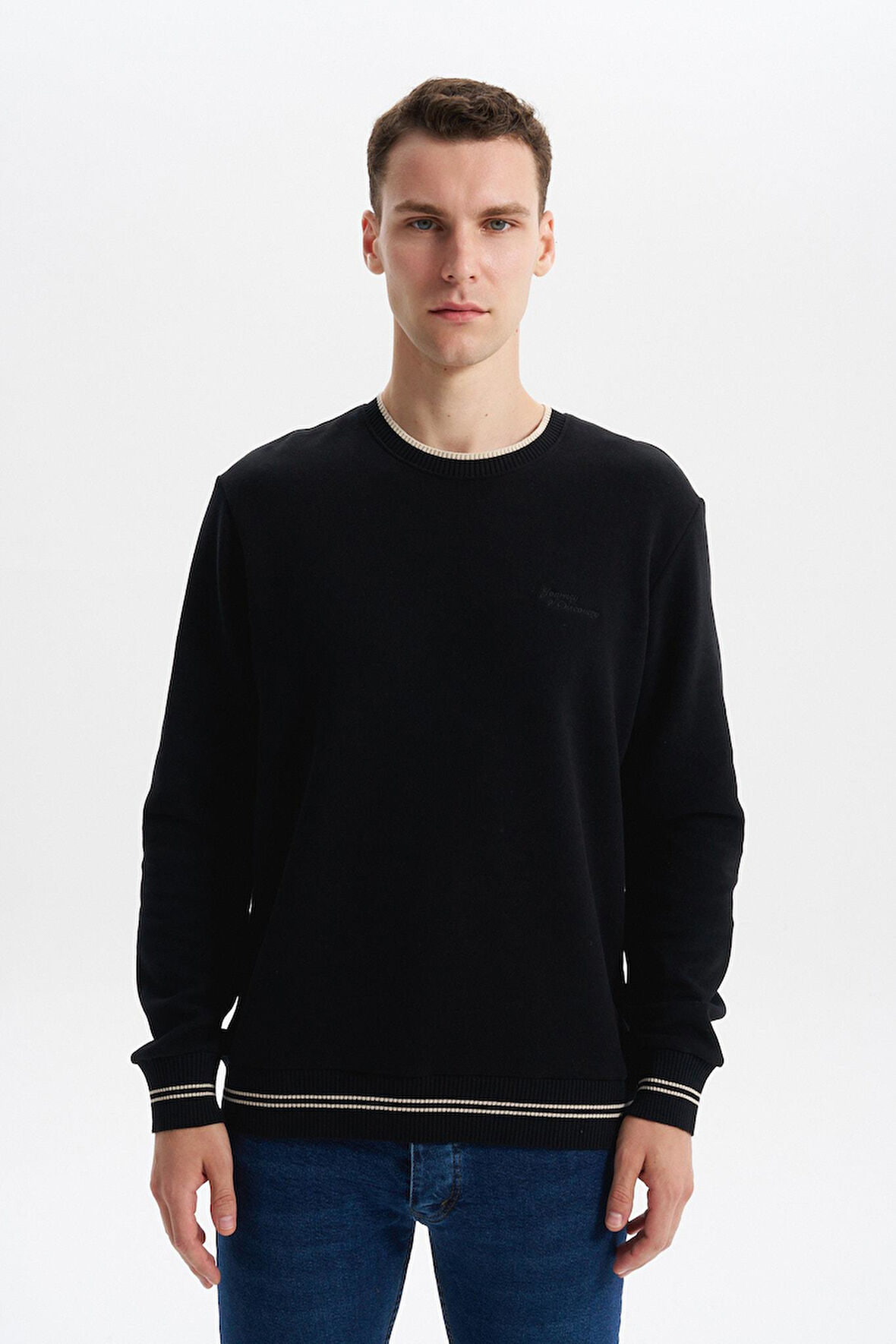 Arma Erkek Regular Fit Örme Selanik Sweatshirt – %65 Pamuk %35 Polyester, Karbon Fırçalı, Basic Bisiklet Yaka K30124698702 