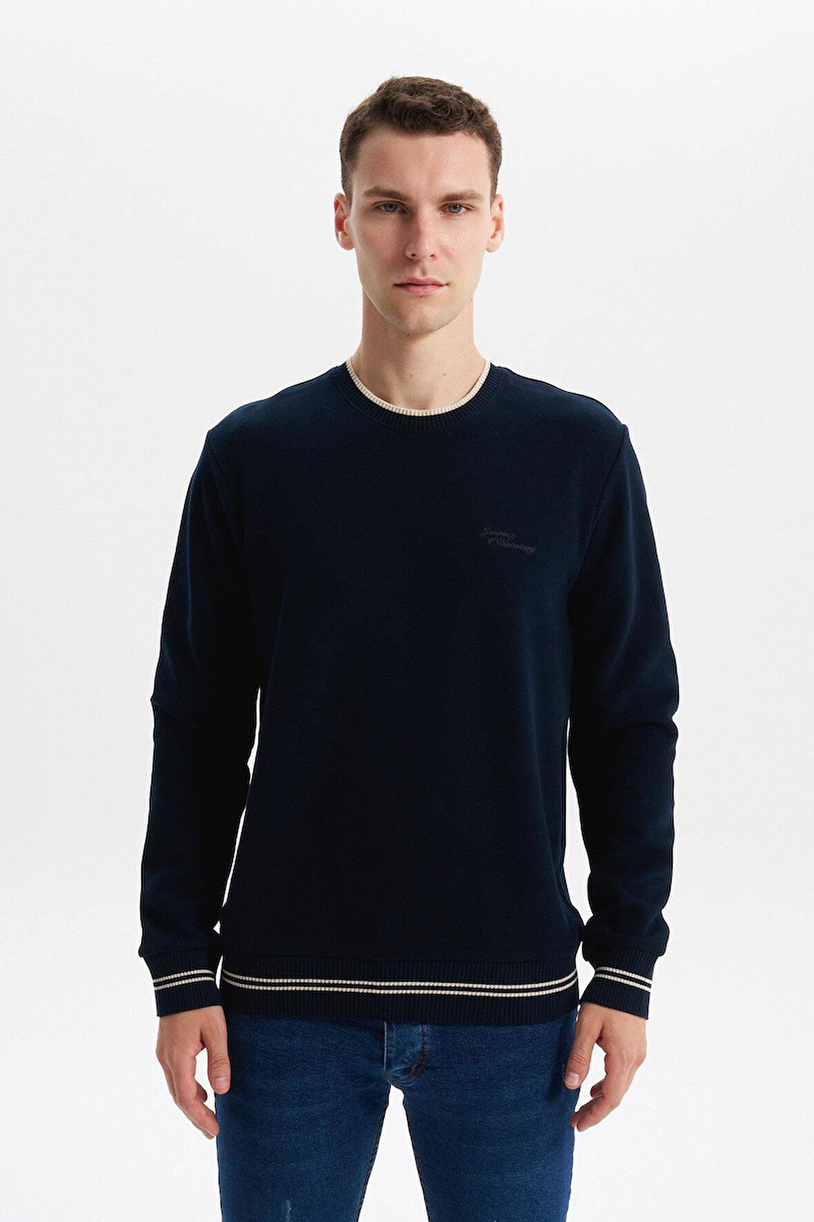 Arma Erkek Regular Fit Örme Selanik Sweatshirt – %65 Pamuk %35 Polyester, Karbon Fırçalı, Basic Bisiklet Yaka K30124698702 