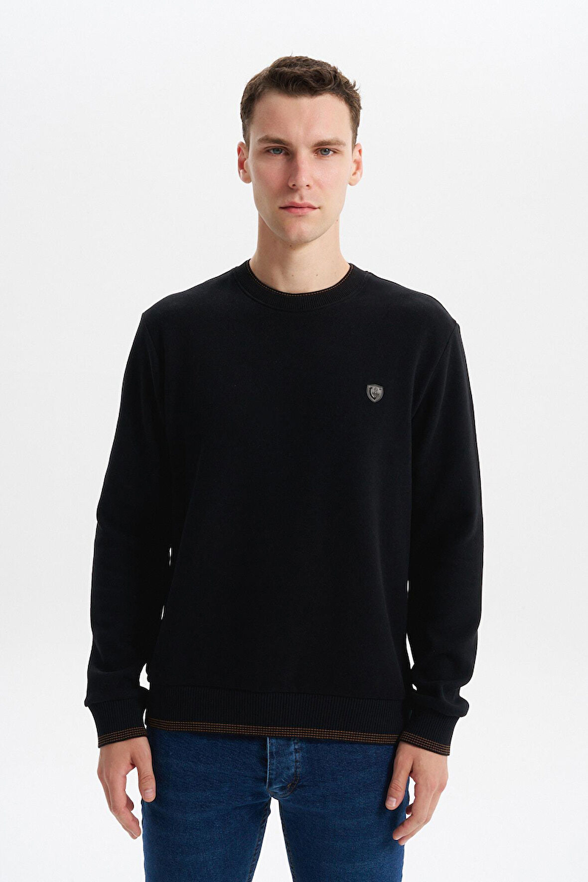 Arma Erkek Regular Fit Örme Selanik Sweatshirt – %65 Pamuk %35 Polyester, Karbon Fırçalı, Basic Bisiklet Yaka K30124699002 