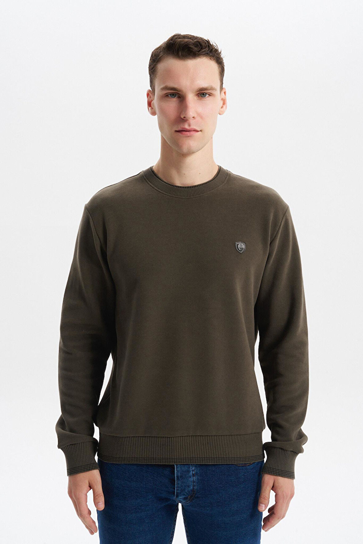 Arma Erkek Regular Fit Örme Selanik Sweatshirt – %65 Pamuk %35 Polyester, Karbon Fırçalı, Basic Bisiklet Yaka K30124699002 
