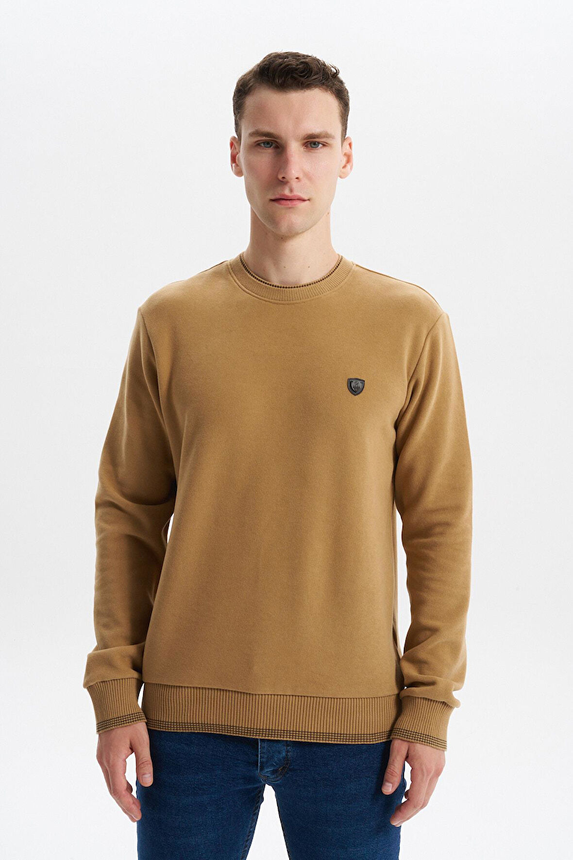 Arma Erkek Regular Fit Örme Selanik Sweatshirt – %65 Pamuk %35 Polyester, Karbon Fırçalı, Basic Bisiklet Yaka K30124699002 