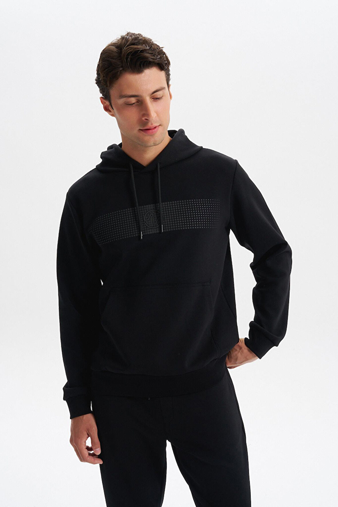 Arma Erkek Slim Fit Baskılı Kapüşonlu Kanguru Cepli Interlok Sweatshirt %80 Pamuk %14 Polyester %6 Elastane K30254685202 