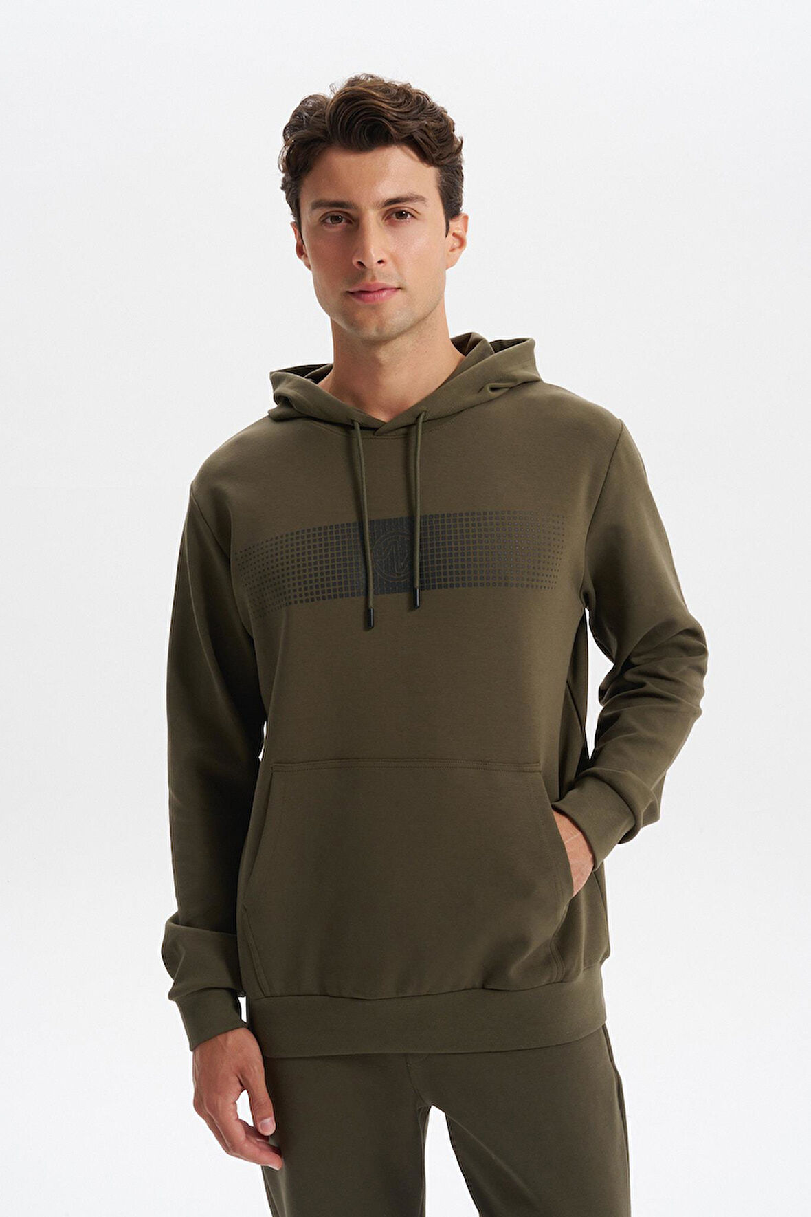 Arma Erkek Slim Fit Baskılı Kapüşonlu Kanguru Cepli Interlok Sweatshirt %80 Pamuk %14 Polyester %6 Elastane K30254685202 