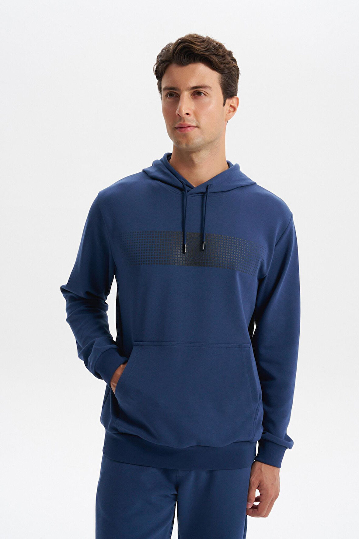 Arma Erkek Slim Fit Baskılı Kapüşonlu Kanguru Cepli Interlok Sweatshirt %80 Pamuk %14 Polyester %6 Elastane K30254685202 