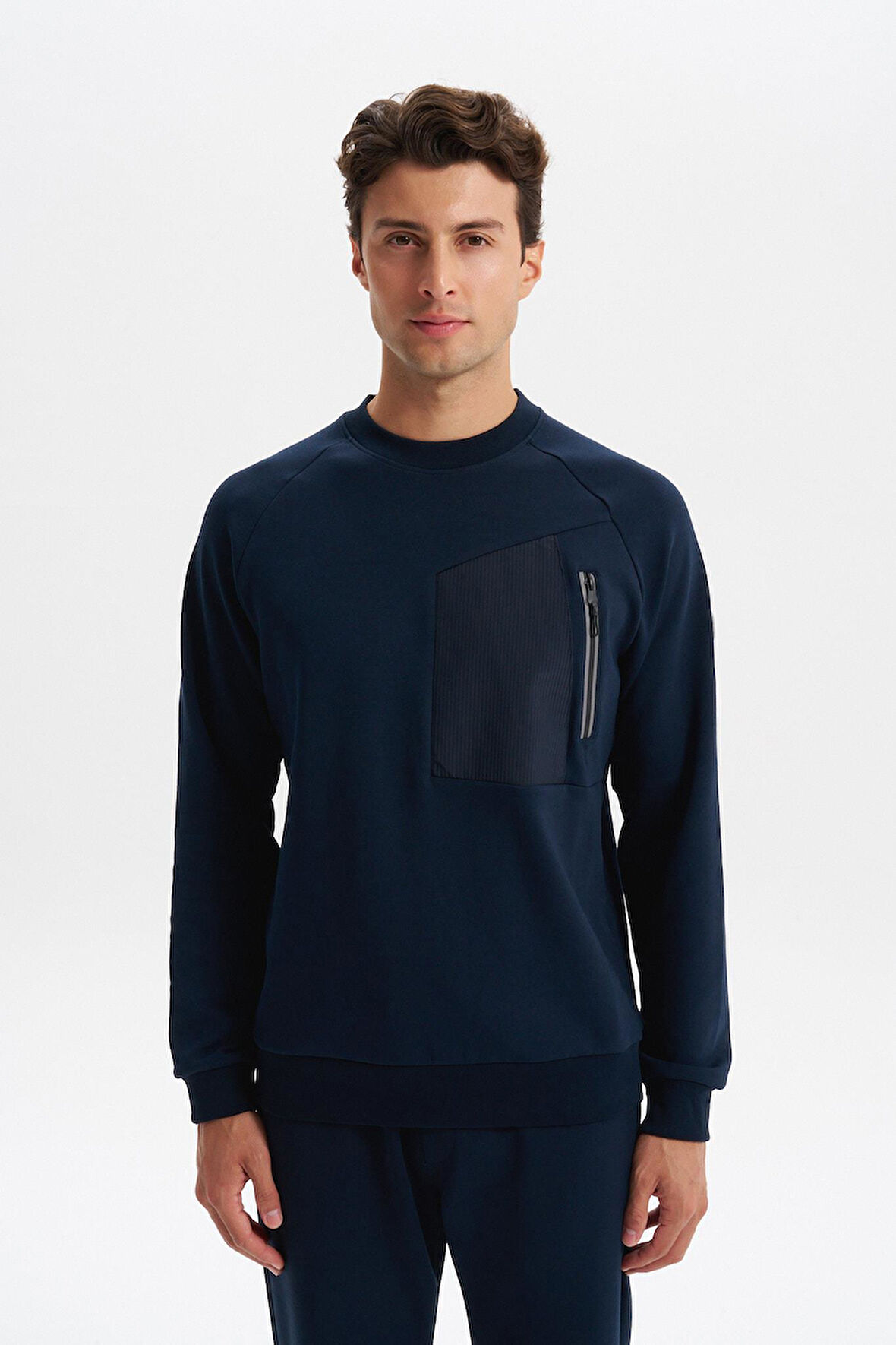 Arma Erkek Slim Fit Scuba Interlok Bisiklet Yaka Sweatshirt – Ön Sol Fermuarlı Cepli, Sol Kolda Etiketli K30124685402 