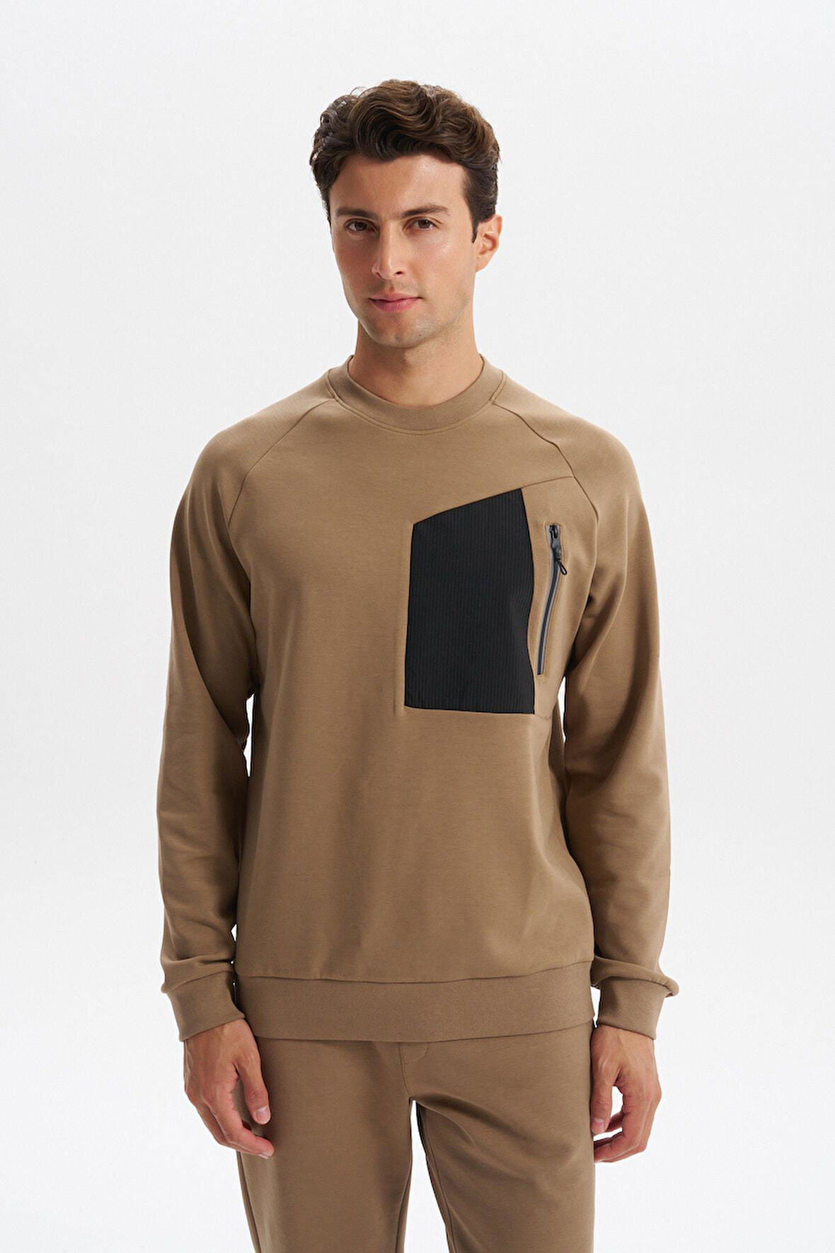 Arma Erkek Slim Fit Scuba Interlok Bisiklet Yaka Sweatshirt – Ön Sol Fermuarlı Cepli, Sol Kolda Etiketli K30124685402 