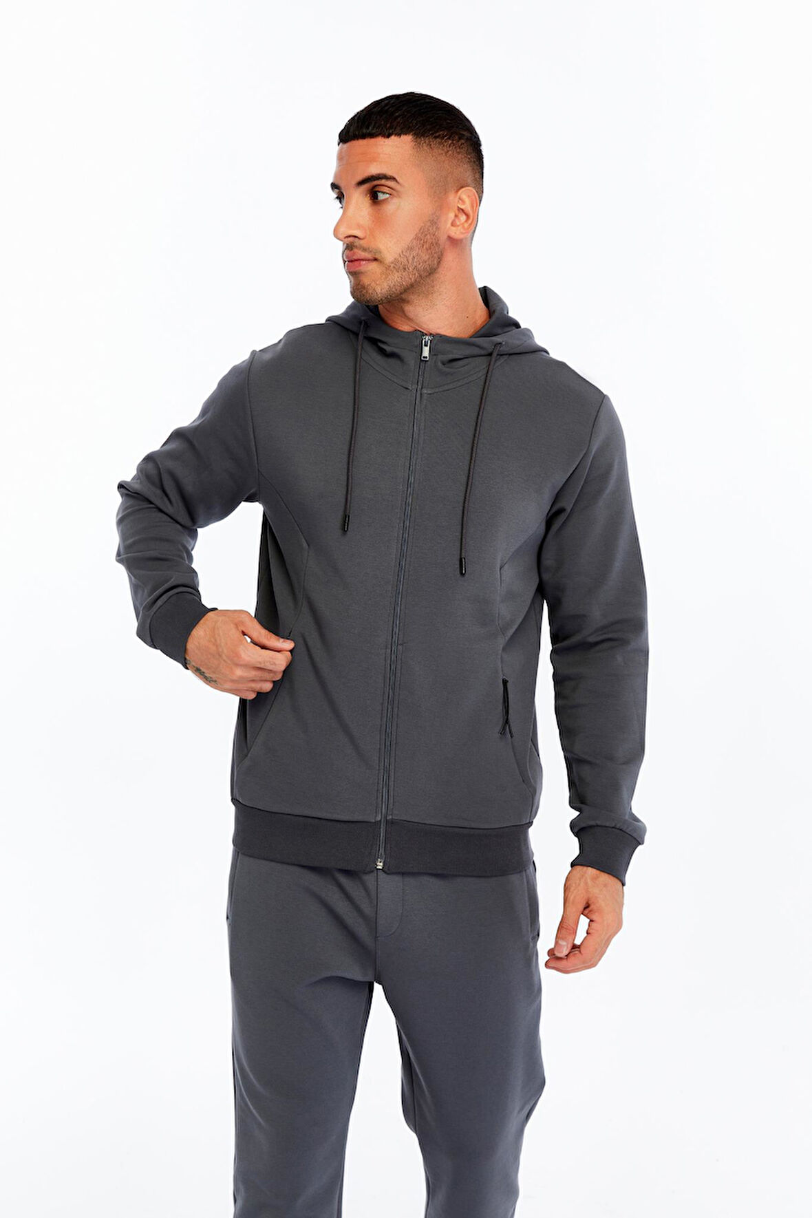 Arma Erkek Slim Fit Interlok Kapüşonlu Sweatshirt – Yandan Gizli Fermuarlı Cepli K30324989702 