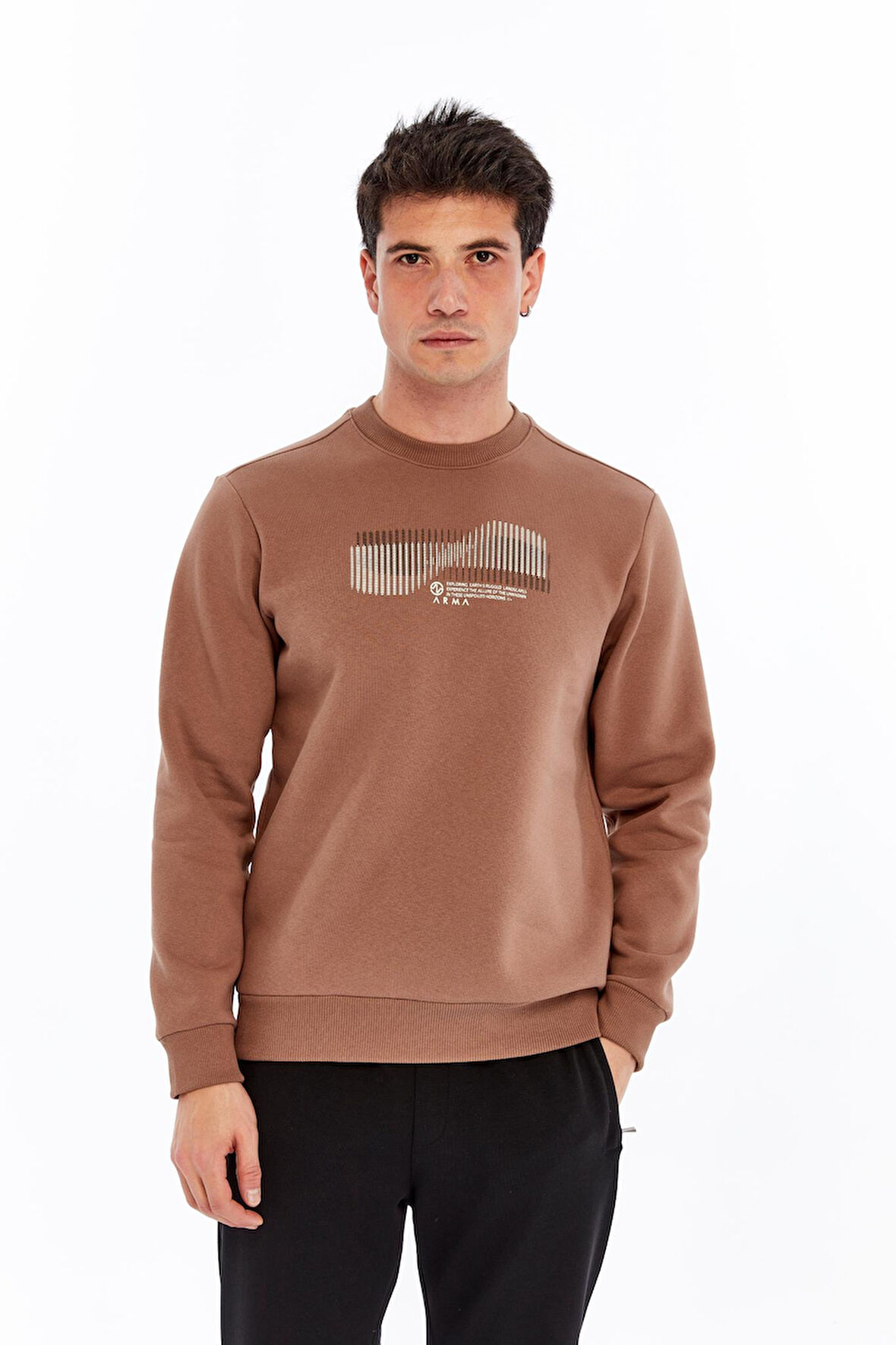 Arma Erkek Regular Fit 3 İplik Kalın Kumaş Baskılı Bisiklet Yaka Sweatshirt K30124603002 