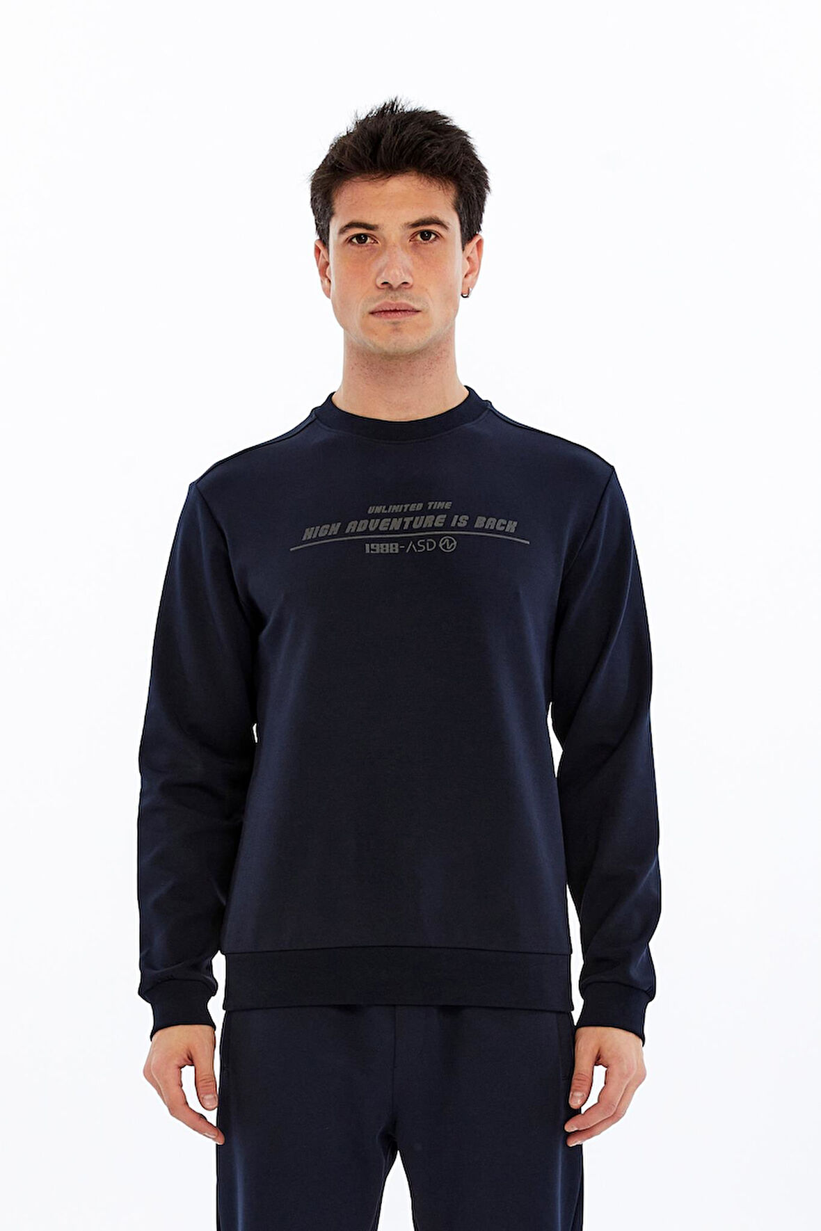 Arma Erkek Slim Fit Sweatshirt – Yazı Baskılı, Scuba Interlok, Bisiklet Yaka, Basic K30124685502 