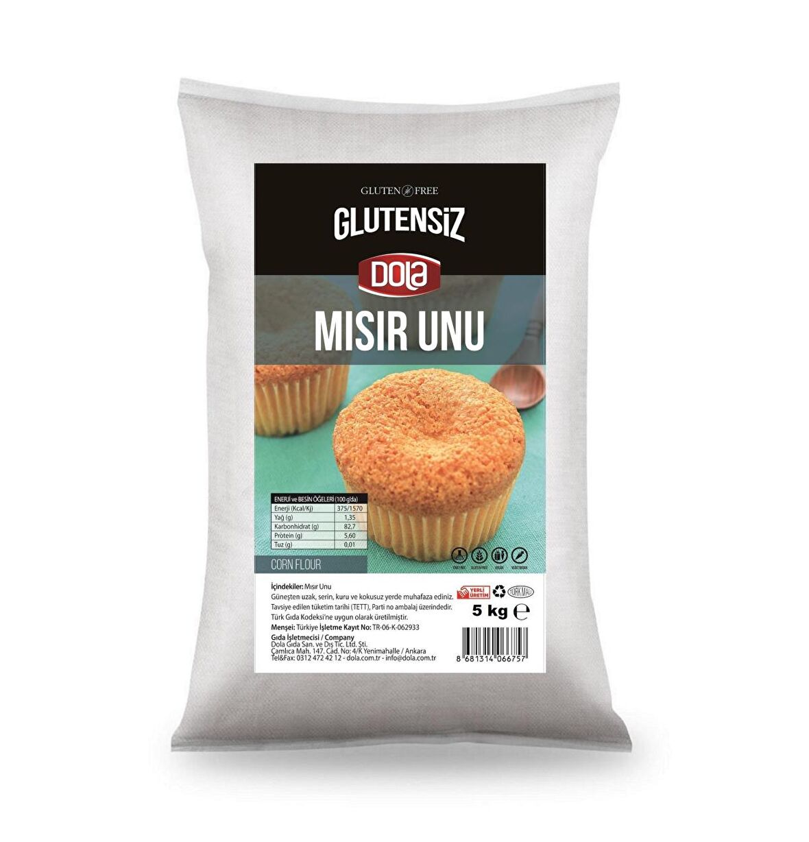 Dola Glutensiz Mısır Unu 5 kg
