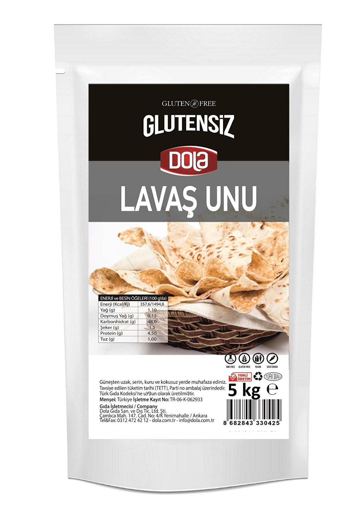 Dola Glutensiz Lavaş Unu 5 kg