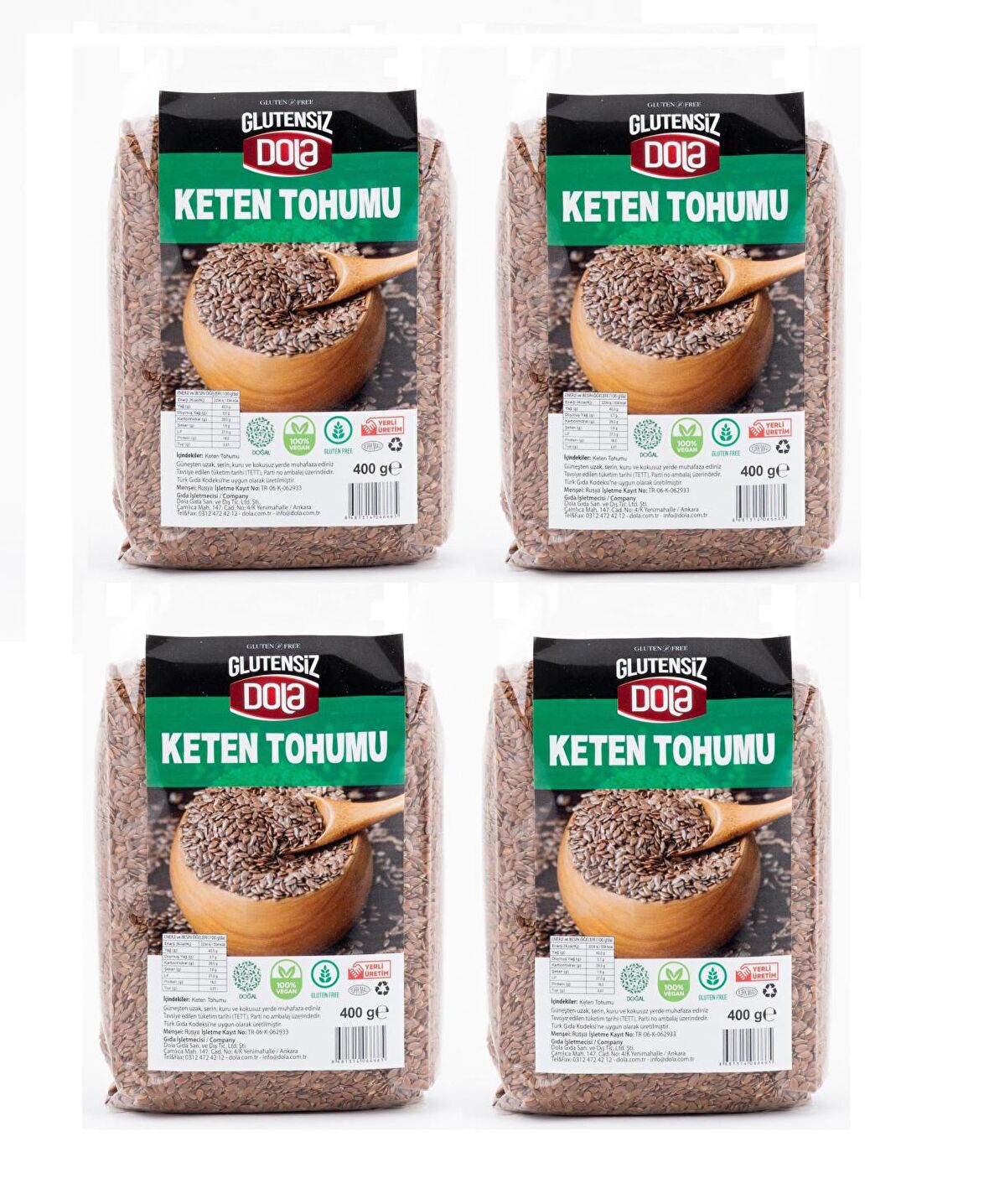 Dola Glutensiz Keten Tohumu 400 Gr 4 Adet 