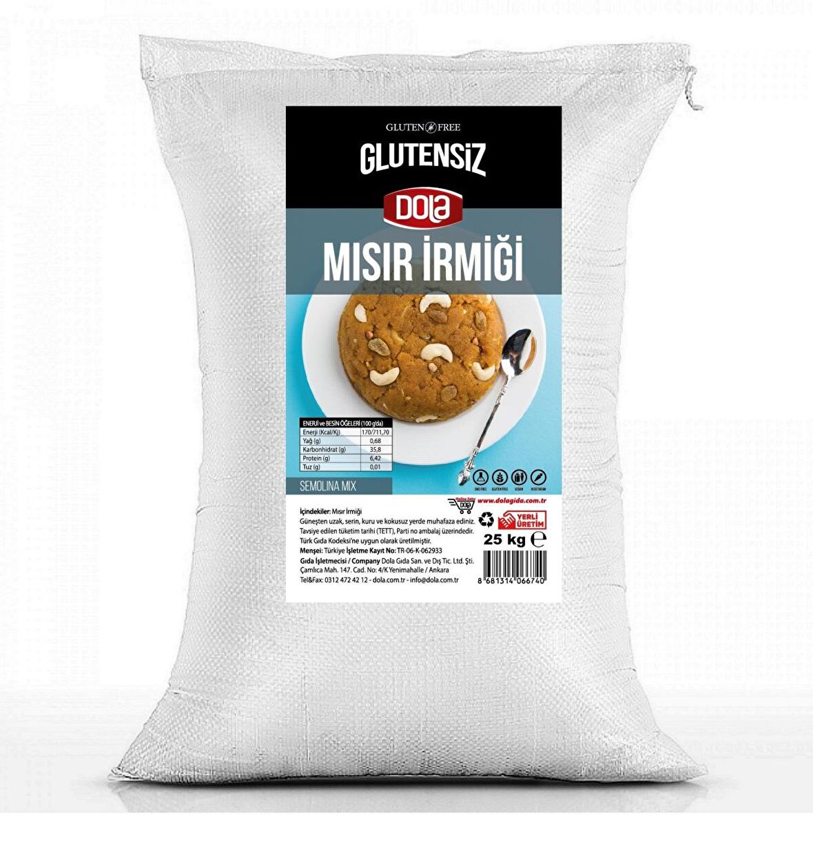Dola Glutensiz Mısır İrmiği 25 kg