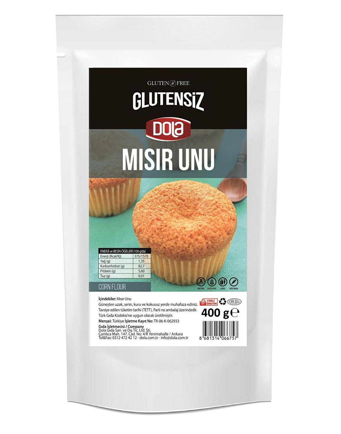 Dola Glutensiz Mısır Unu 400 gr