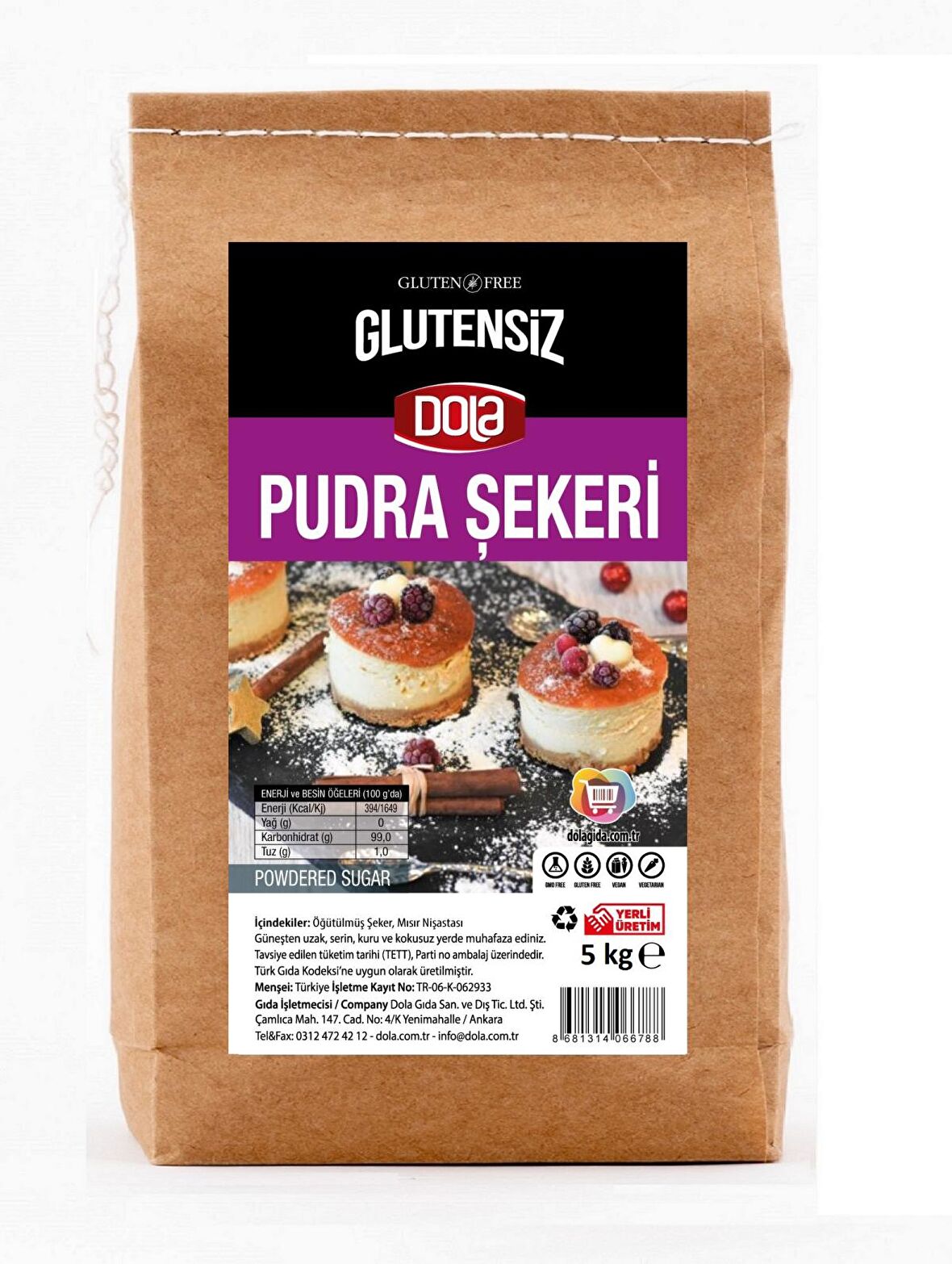 Dola Glutensiz Pudra Şekeri 5 kg