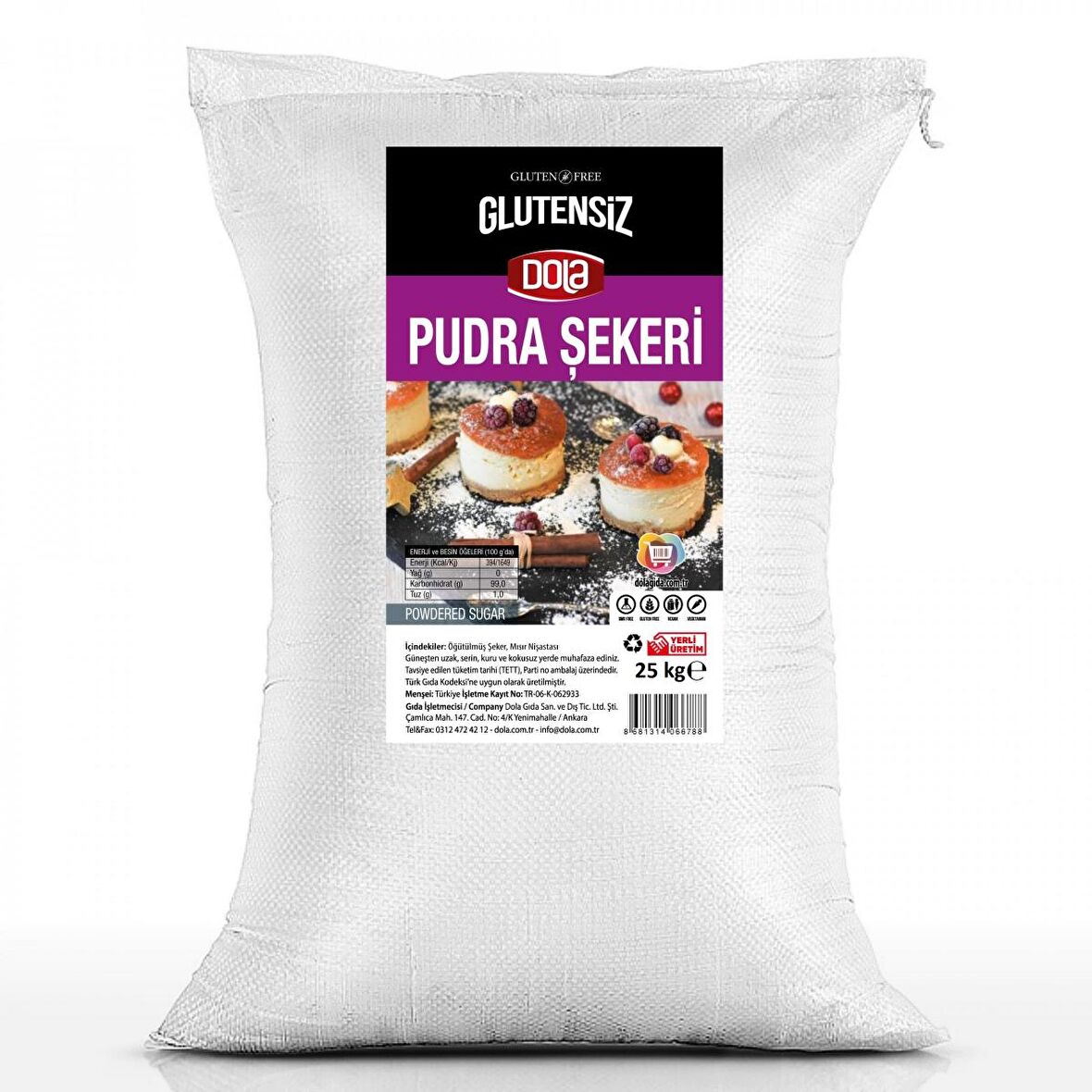 Dola Glutensiz Pudra Şekeri 25 kg
