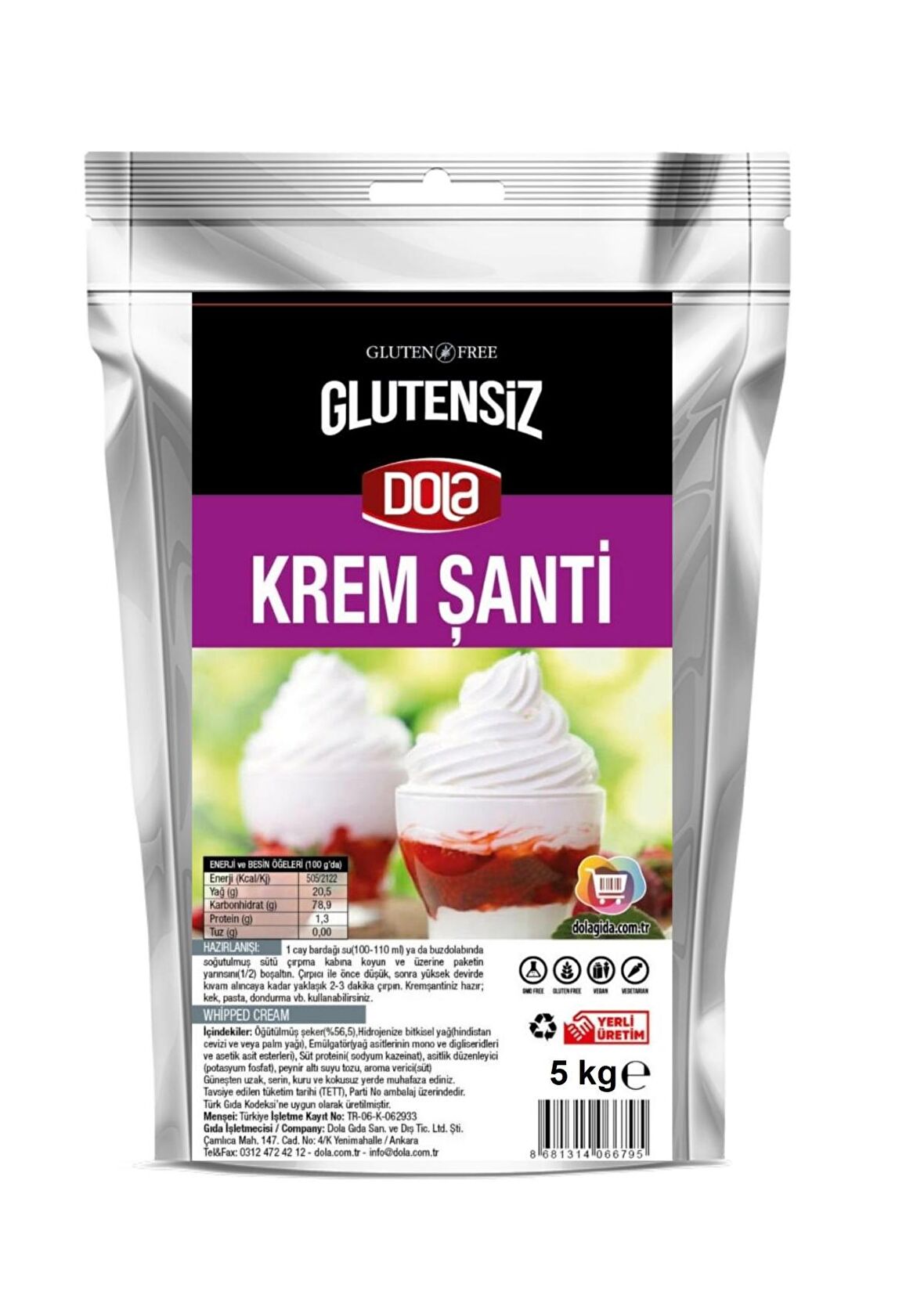 Dola Glutensiz Krem Şanti 5 kg