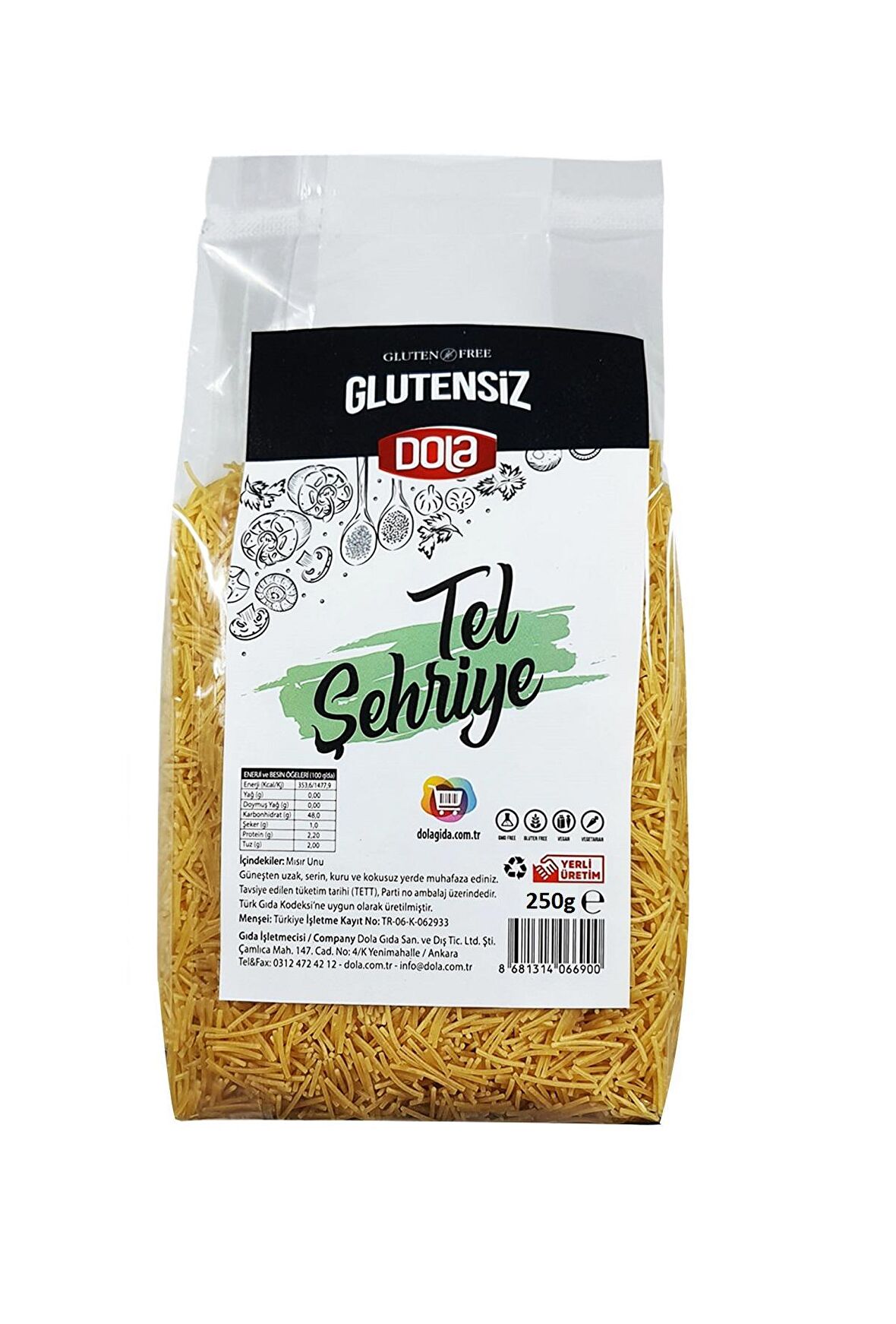 Dola Glutensiz Makarna Tel Şehriye 250 g