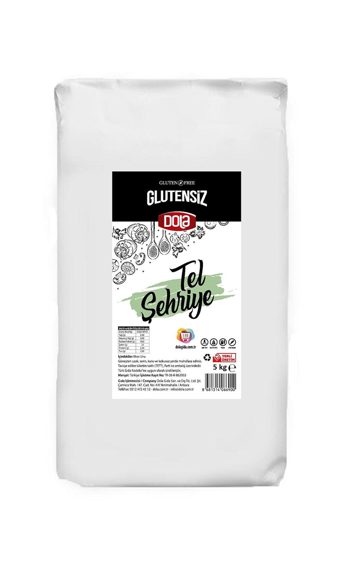 Dola Glutensiz Makarna Tel Şehriye 5 Kg