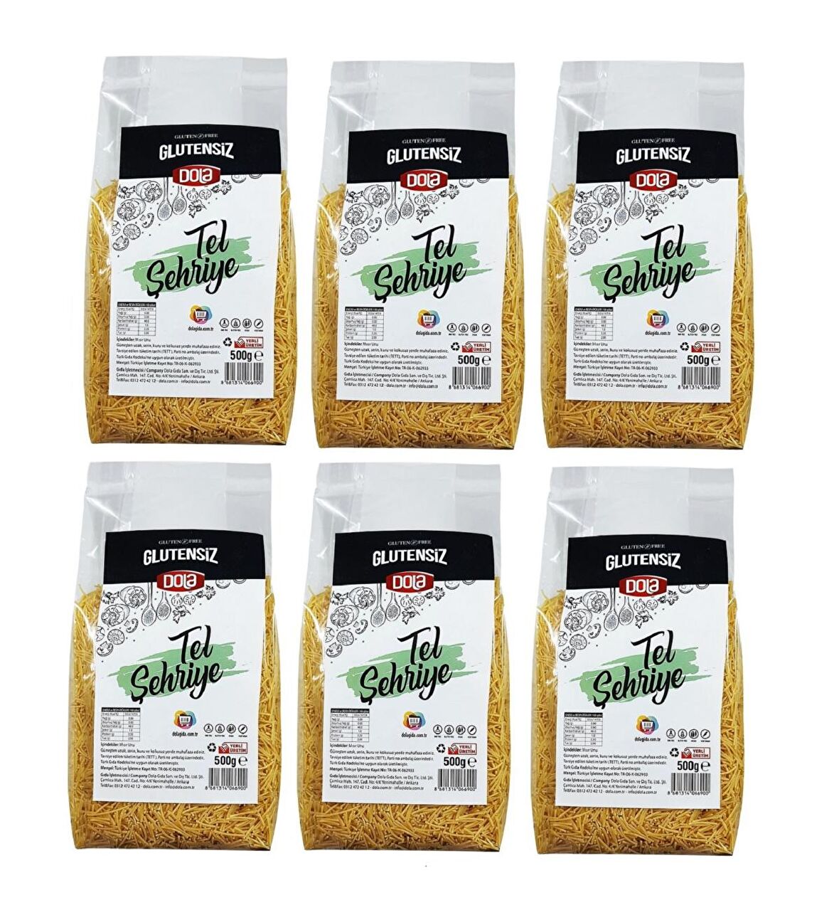 Dola Glutensiz Makarna Tel Şehriye 500 g 6 Adet