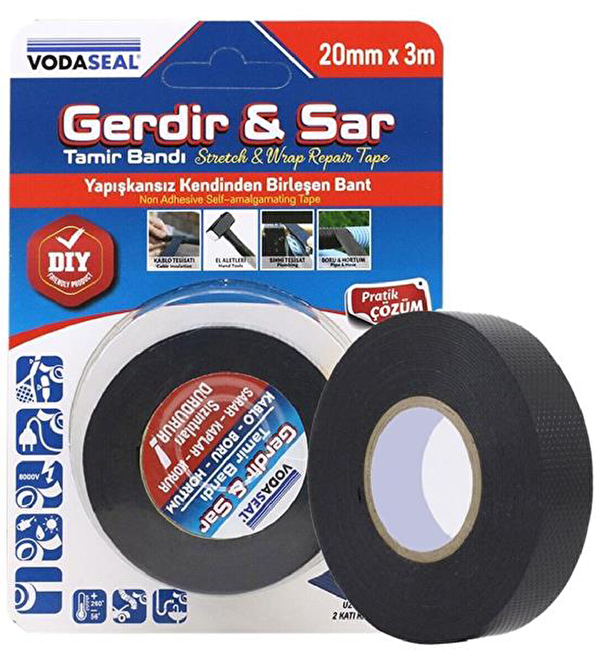 Vodaseal Gerdir&Sar Kauçuk Tamir Bandı 20mm x 3mt