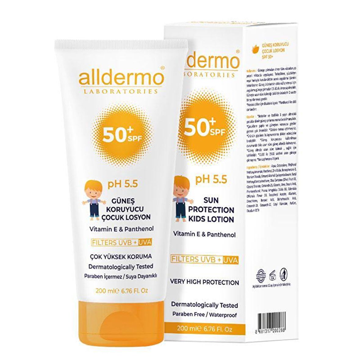 Alldermo SPF 50+ Faktör Çocuk Güneş Koruyucu Losyon 200 ml