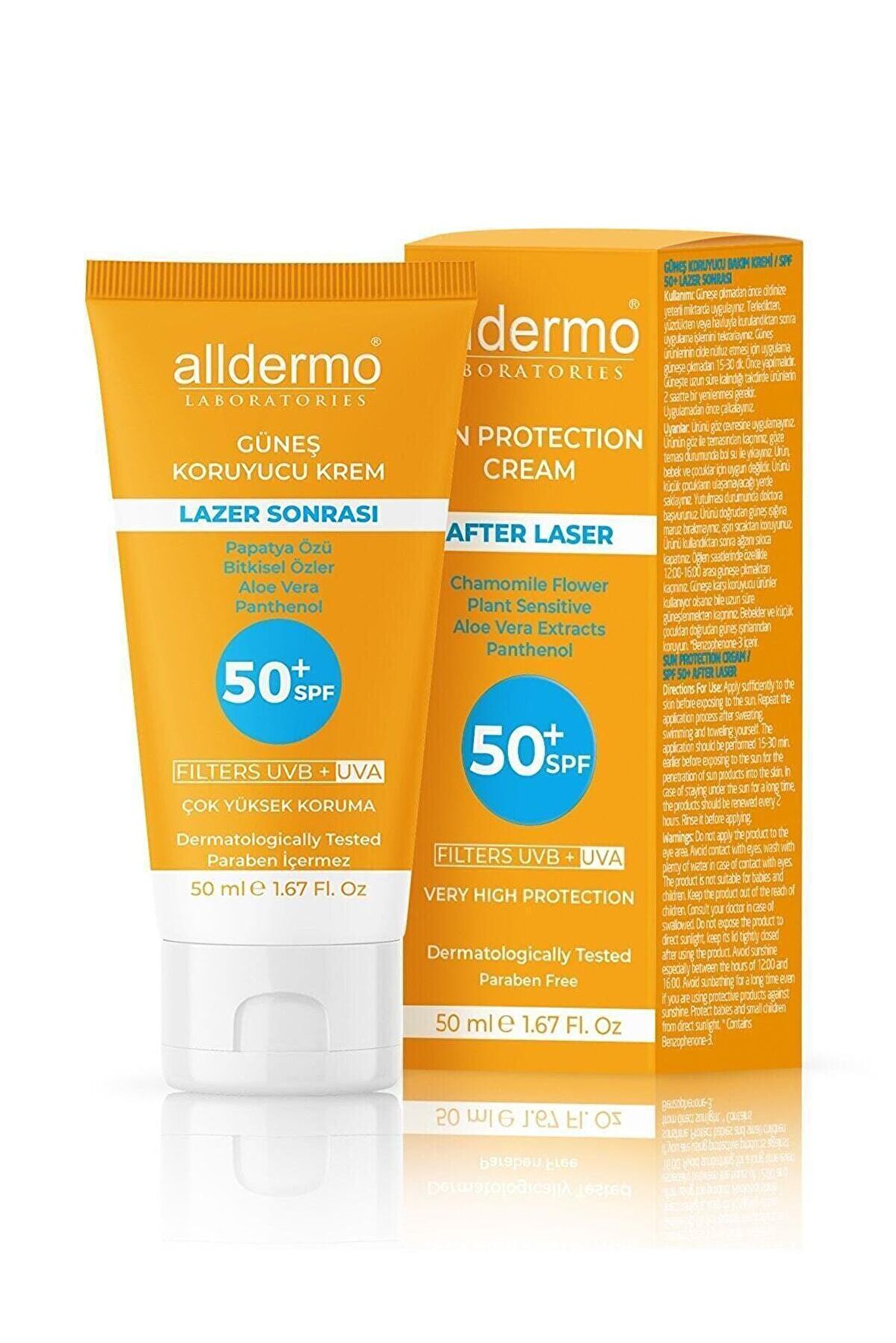 Alldermo SPF 50+ Lazer Epilasyon Sonrası Krem 50 ml Tüp