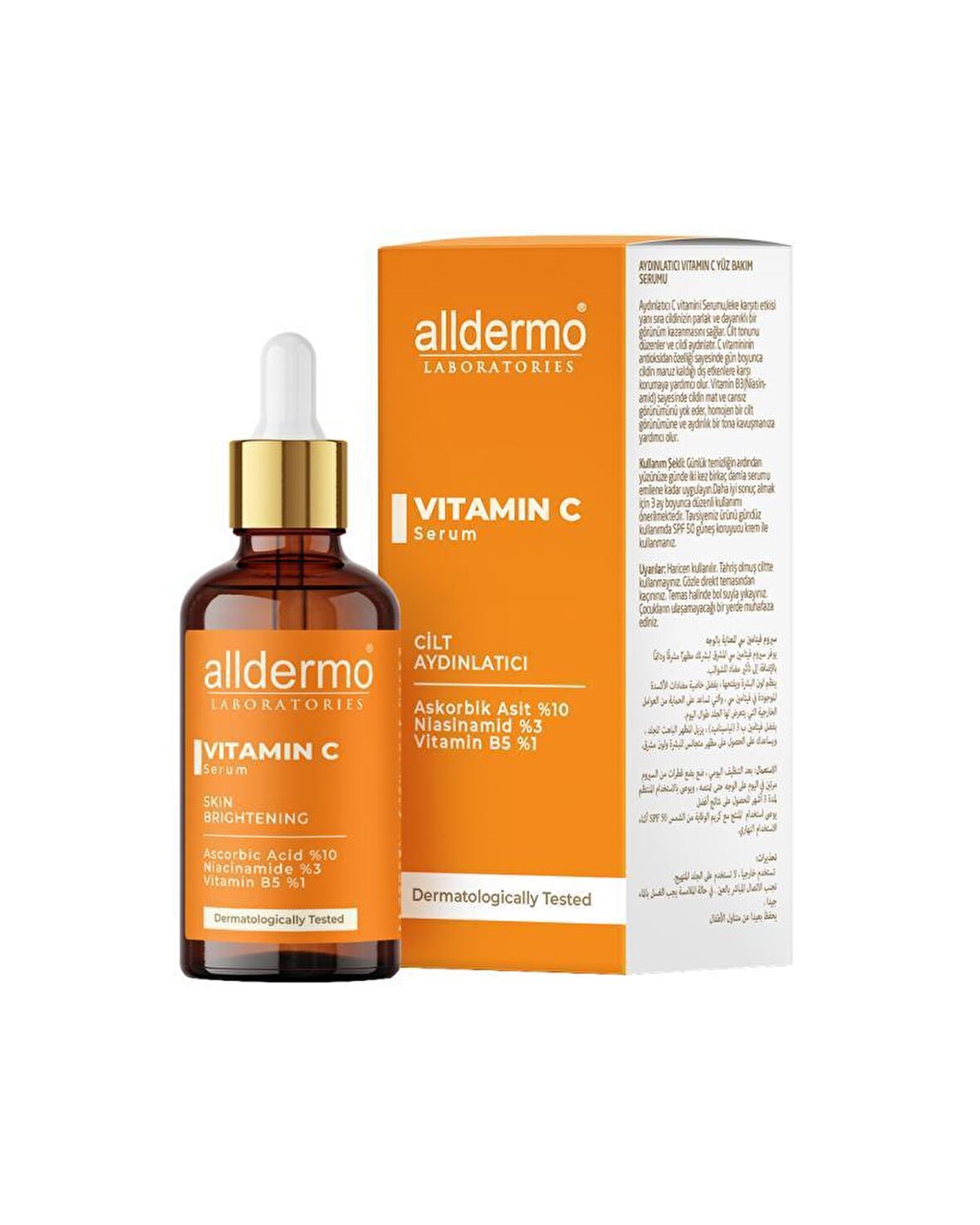 Alldermo Yaşlanma Karşıtı C Vitaminli 30 Yaş + Gece-Gündüz Yüz ve Boyun Serumu 30 ml 