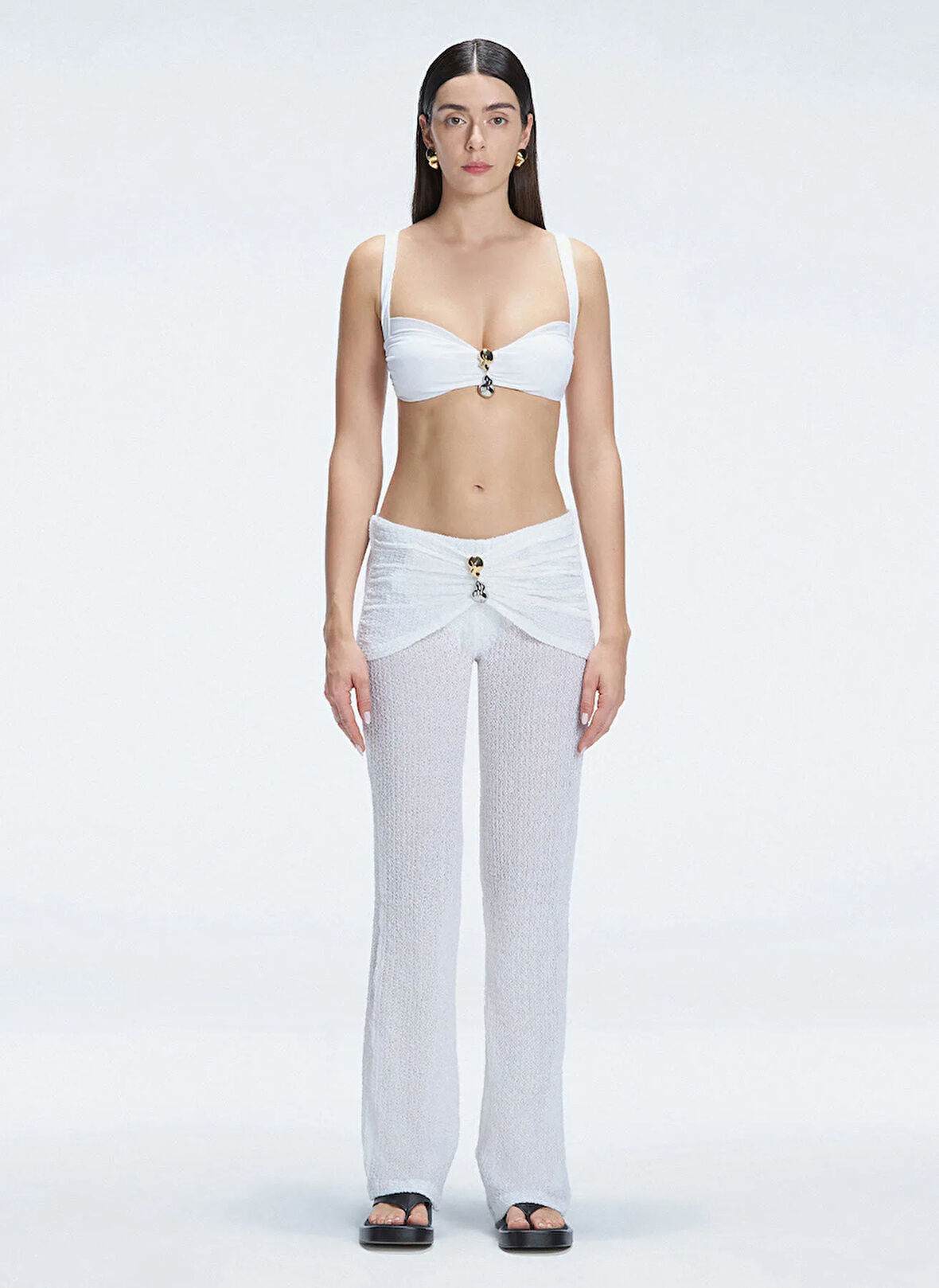 Moeva Normal Bel Standart Beyaz Kadın Pantolon ANGELIQUE