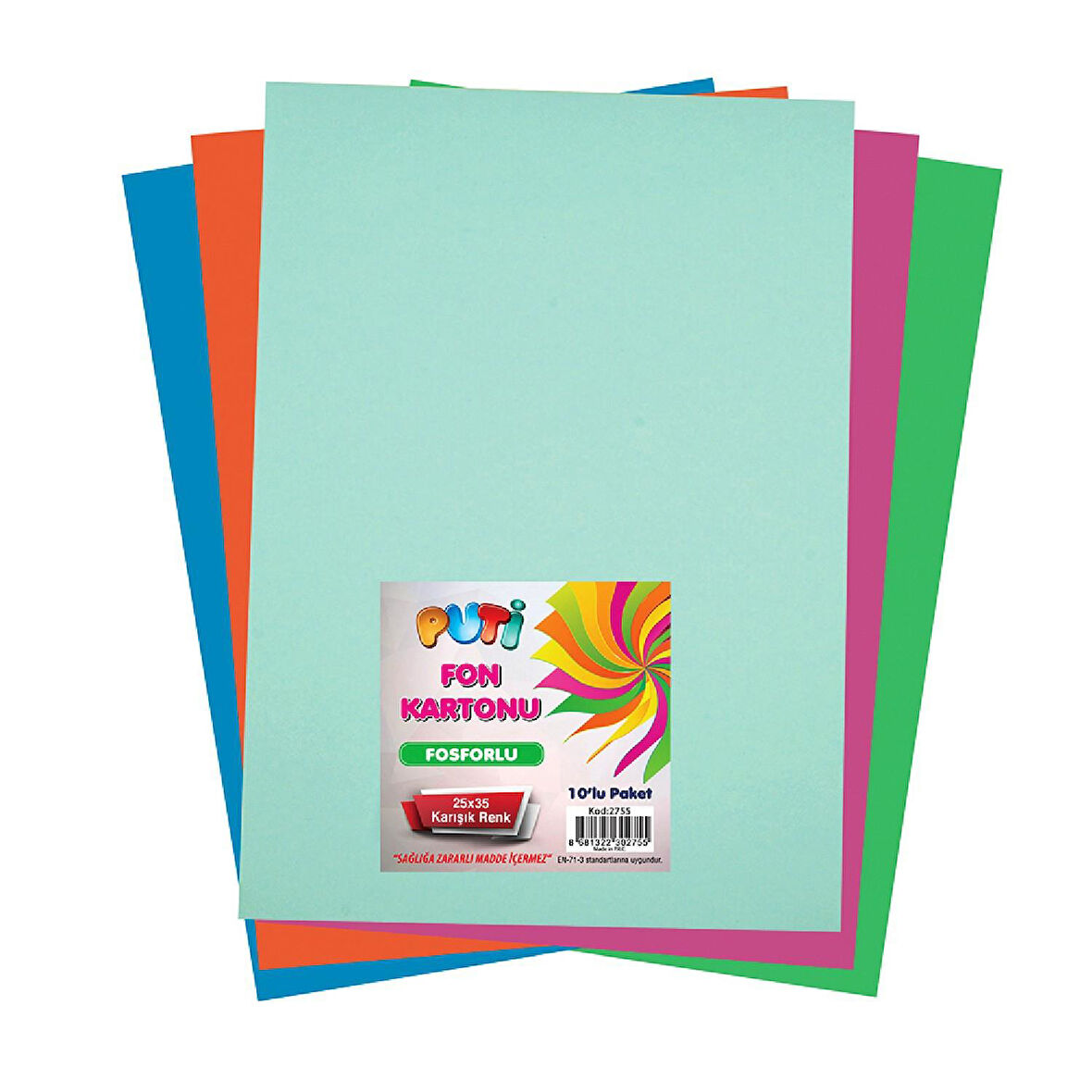 Puti 50x70 Fon Kartonu Pastel Renkler 10 Lu (KOD : 2168)