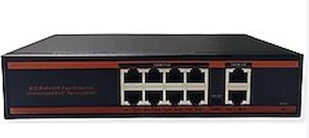 NOVA ND1PG0822 8 PORT POE+ 10-100-1000 MBPS 2 PORT 10-100-1000 MBPS UPLINK  2 PORT SFP SWITCH 150W