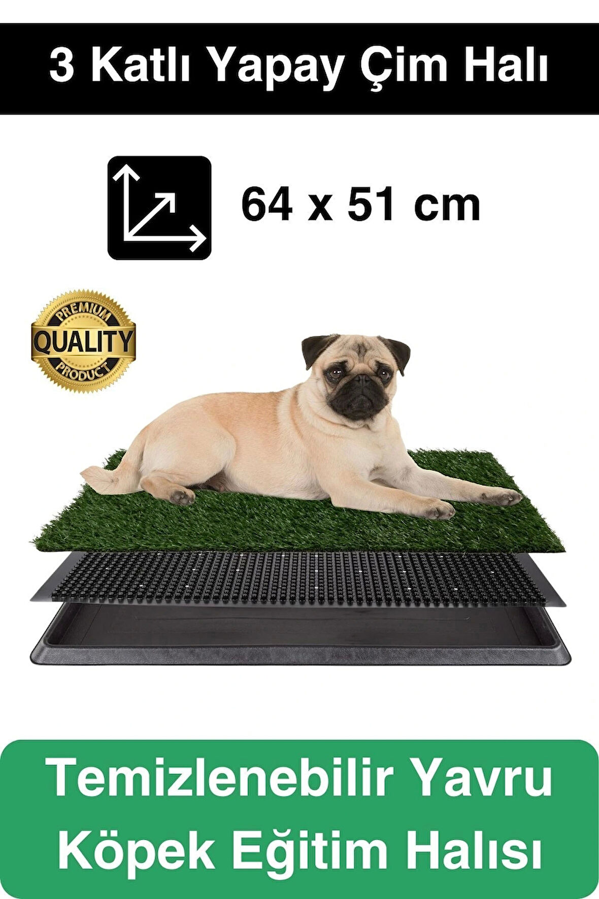 Özel Üretim 3 Katlı Evcil Hayvan Tuvalet Eğitim Halısı Yavru Köpek Yapay Çim Pet Park Temizlenebilir