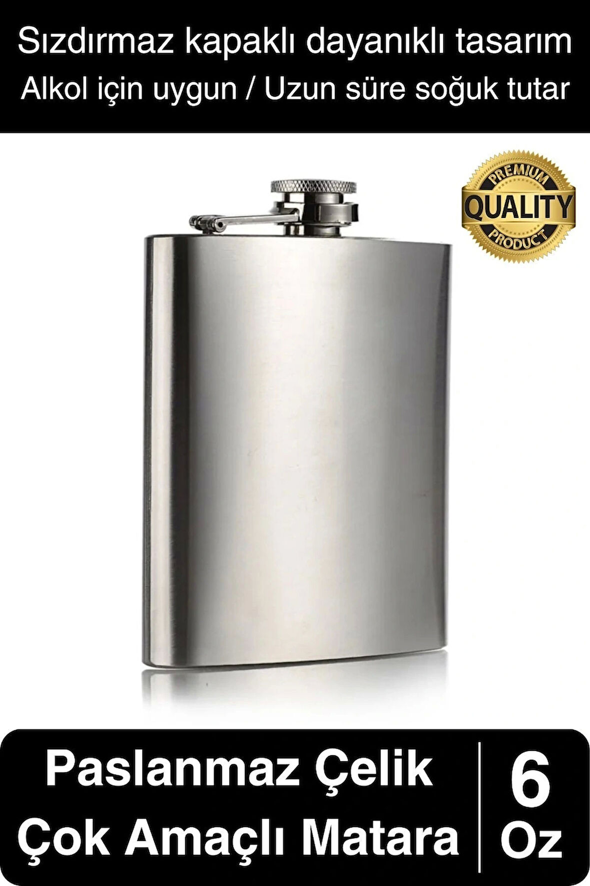 Limited Edition Sızdırmaz Paslanmaz Çelik 6 Oz Alkol Sıvı İçecek Kamp Cep Su Matarası Dayanıklı
