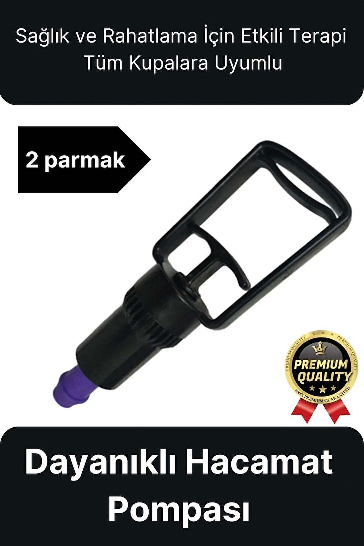 Kaliteli Dayanıklı Tüm Kupalara Uyumlu Islak Kuru Kullanım 2 Parmak Hacamat Çekme Vakum Pompası