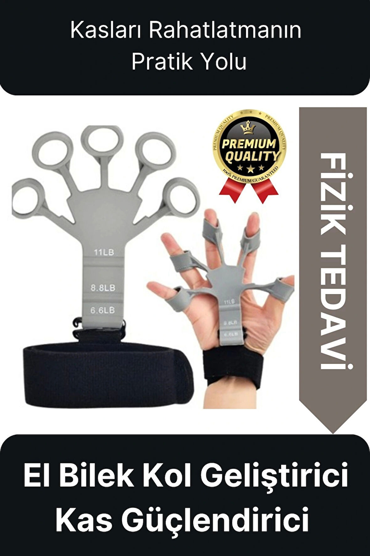 Pratik Silikon El Bilek Parmak Kol Kas Güçlendirici Geliştirici Fizik Tedavi Egzersiz Lastik Kayışı