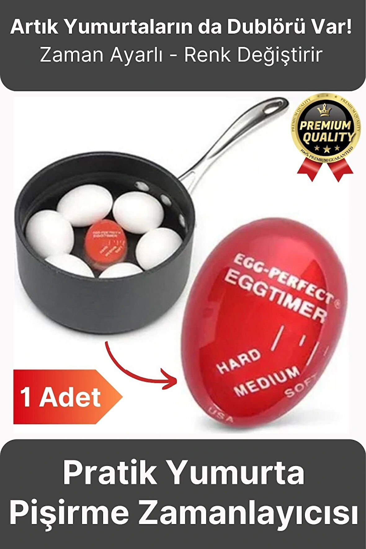 Özel Üretim Pratik Zaman Ayarlı Renk Değiştiren Dublör Yumurta Pişirme Haşlama Zamanlayıcısı 1 Adet