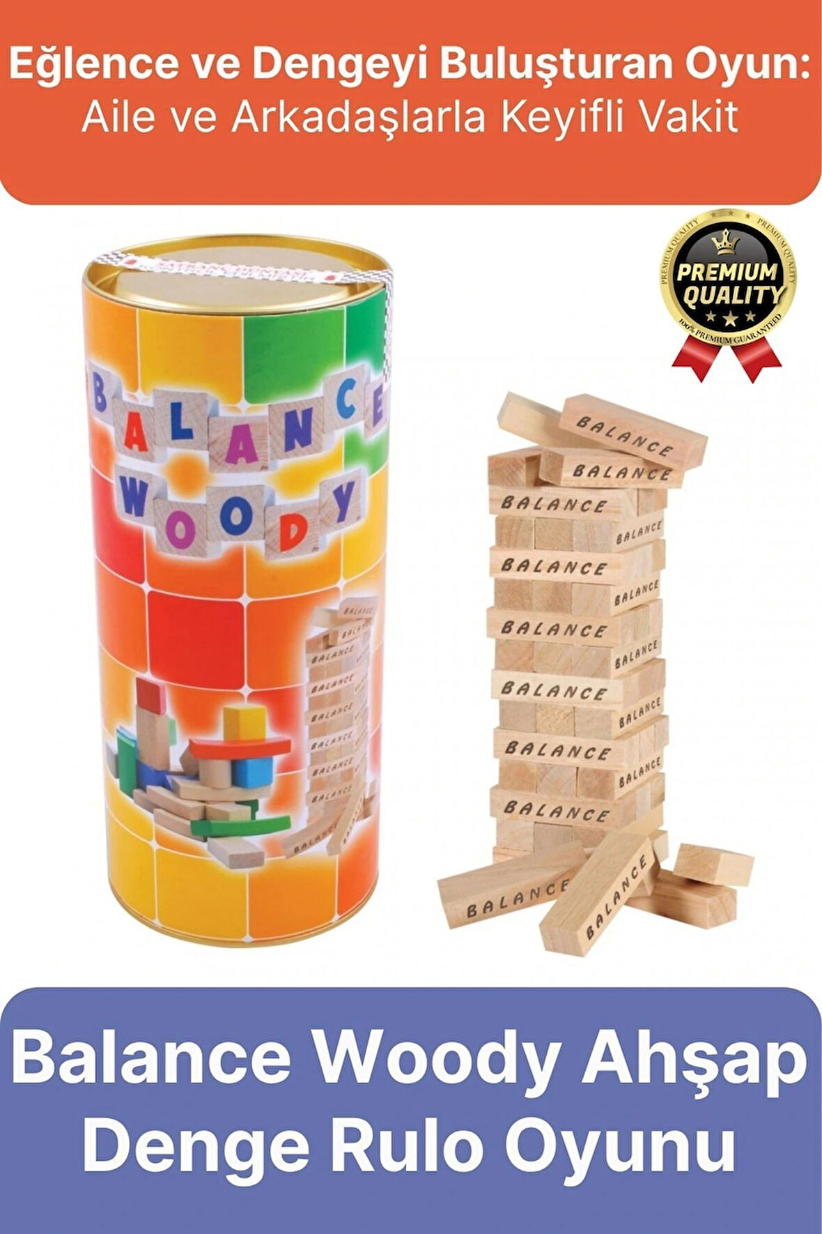 Premium Eğlence Parti Etkinlik Aile Strateji Koordinasyon Balance Woody Ahşap Denge Rulo Oyunu