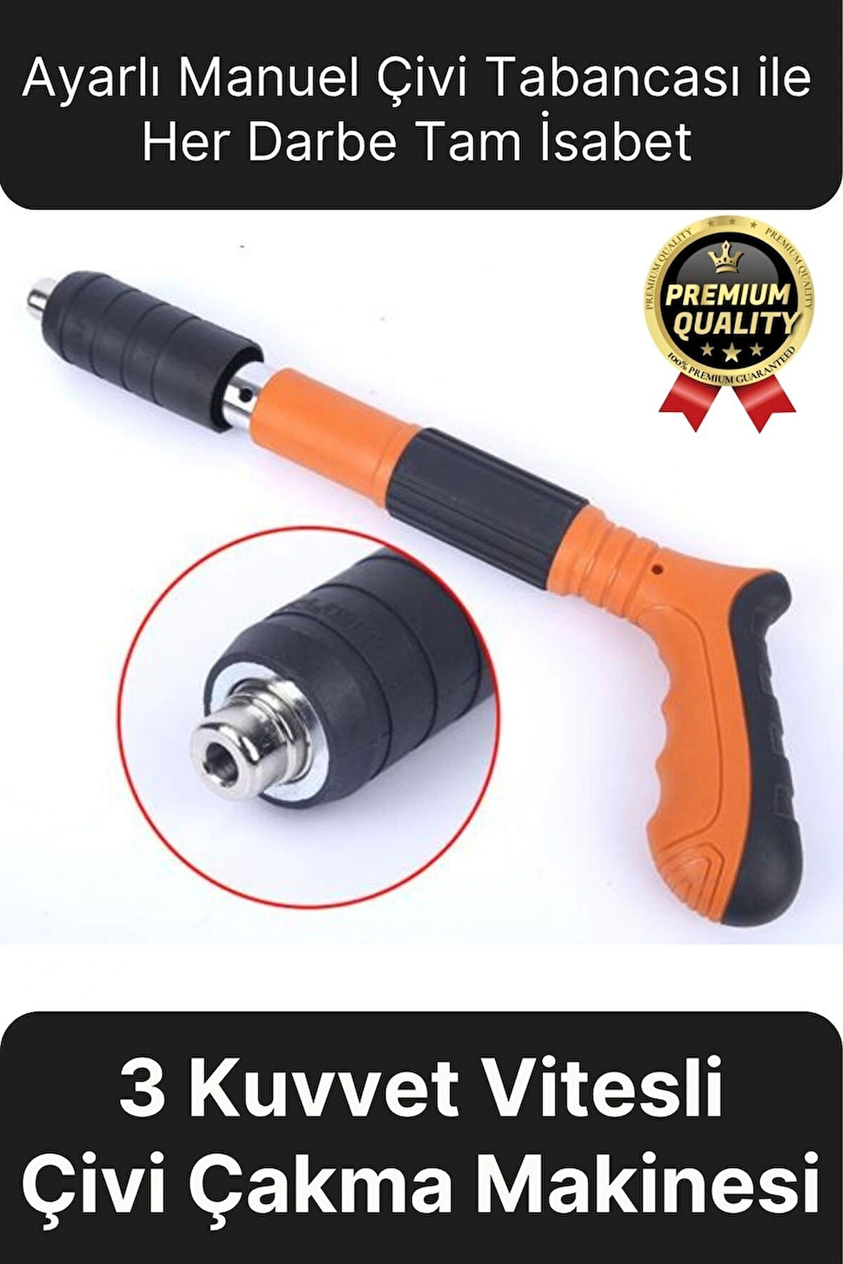 Profesyonel Güç Yaylı Sistemli 3 Kuvvet Vites Ses Çıkarmaz Ayarlı Manuel Çivi Çakma Makinesi