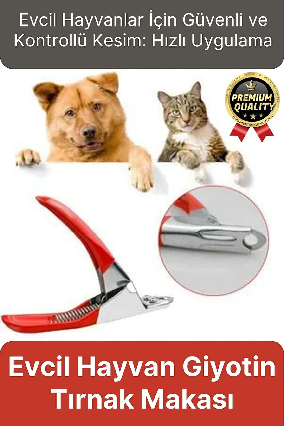 Özel Üretim Dayanıklı Güvenli Bakım Keskin Bıçaklı Kedi Köpek Evcil Hayvan Giyotin Tırnak Makası