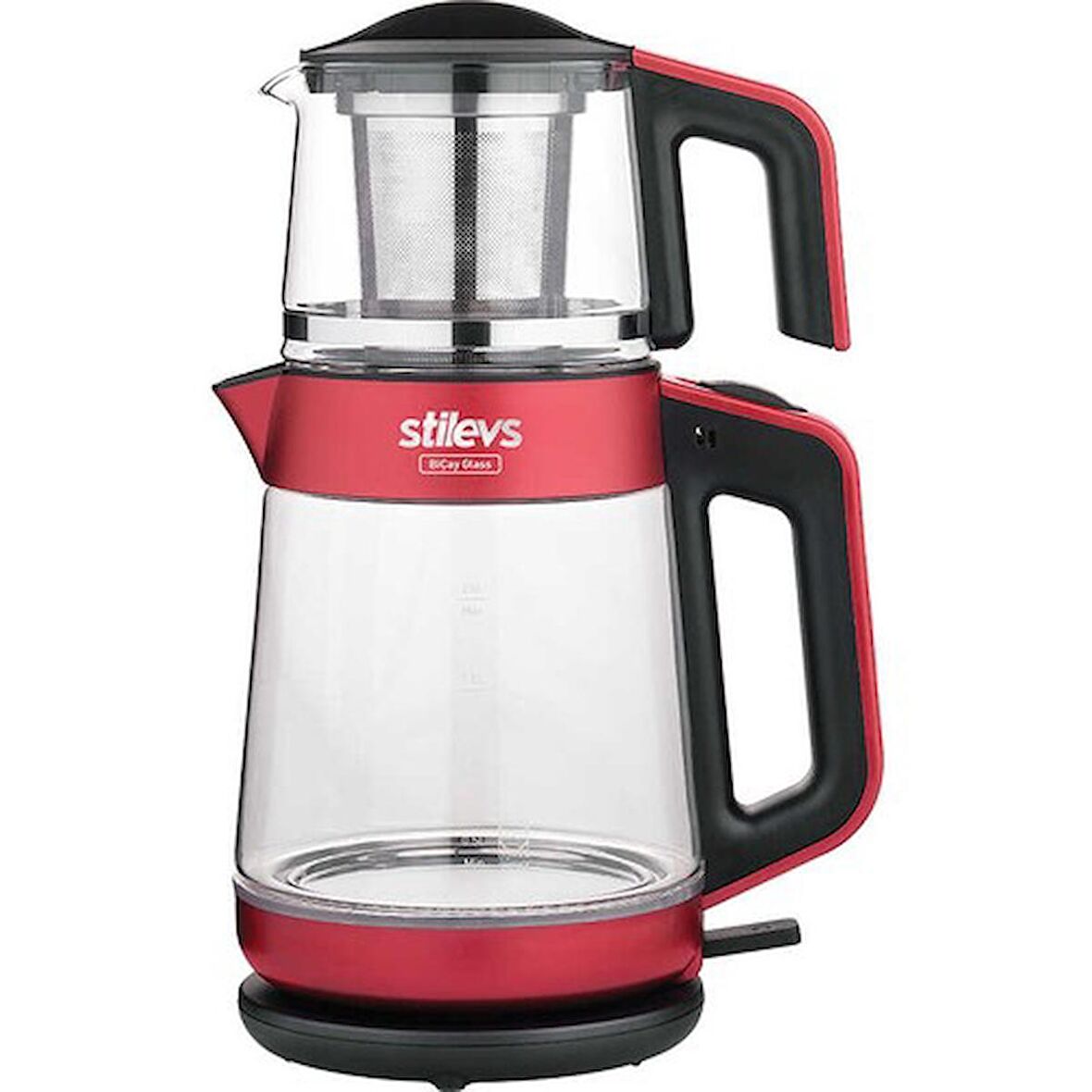 Stilevs SIH-30552 Biçay Glass 1650 W Cam Elektrikli Çay Makinesi Vişne