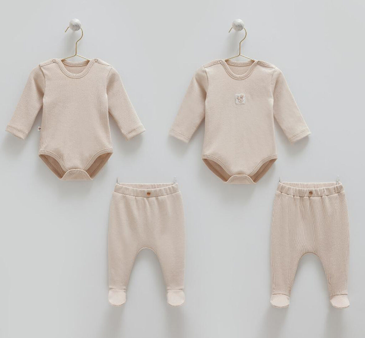 Caramell %100 Pamuk Hello Forest 4'lü Body Pantolon Set CRML.BPE1959