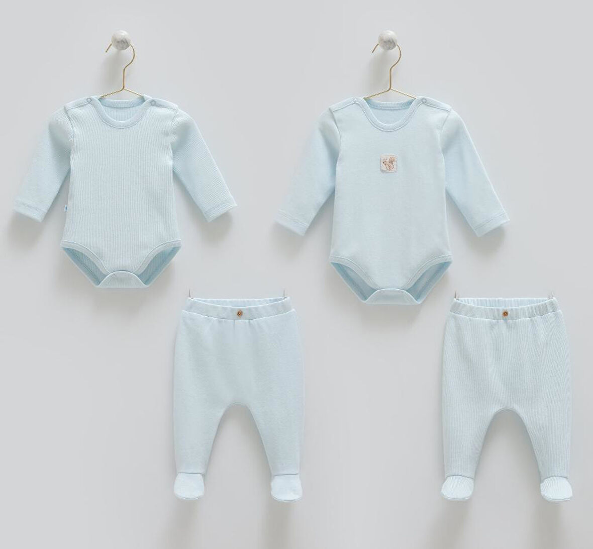 Caramell %100 Pamuk Hello Forest 4'lü Body Pantolon Set CRML.BPE1959