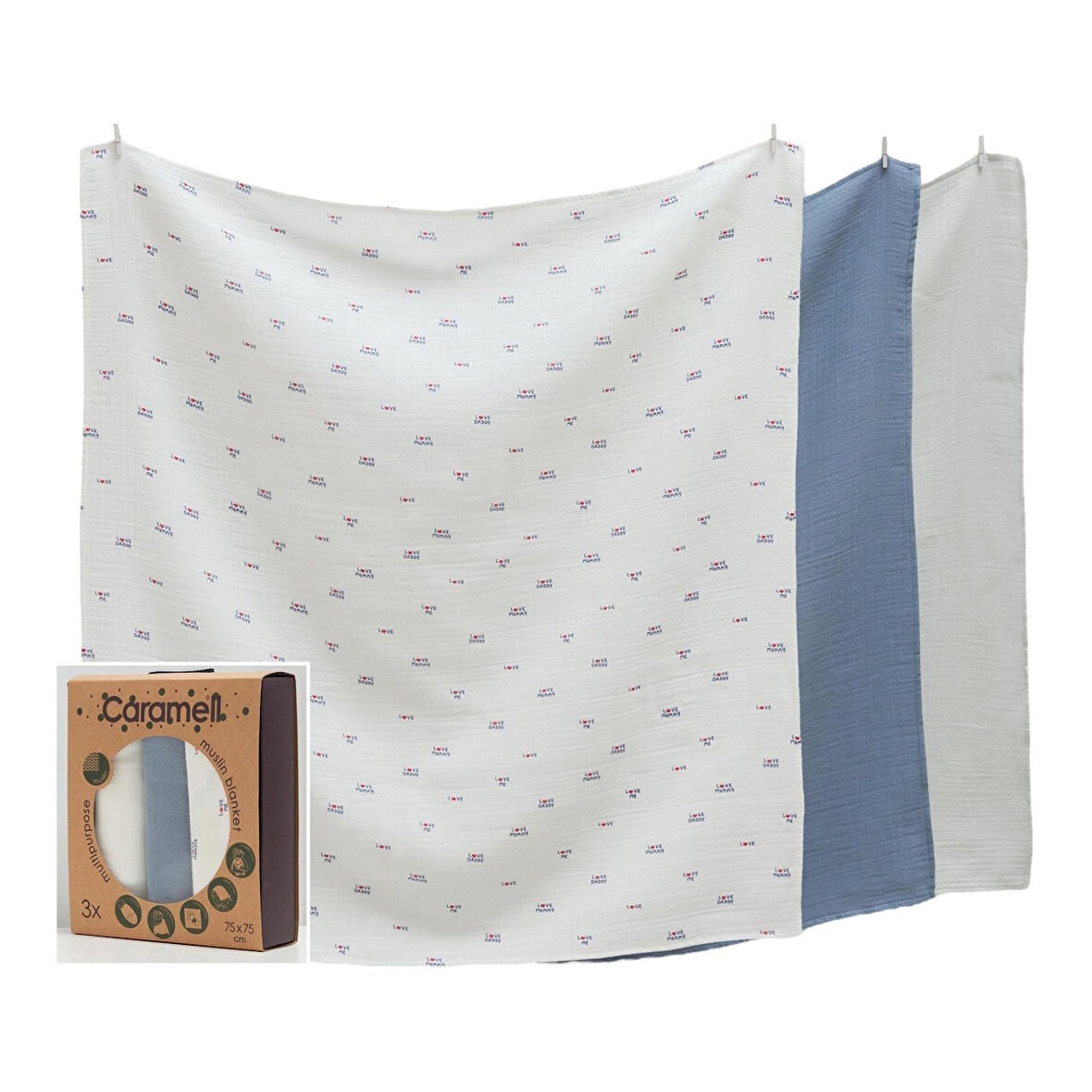 Caramell Basic Müslin Bebek Battaniye 75x75 Cm 2152