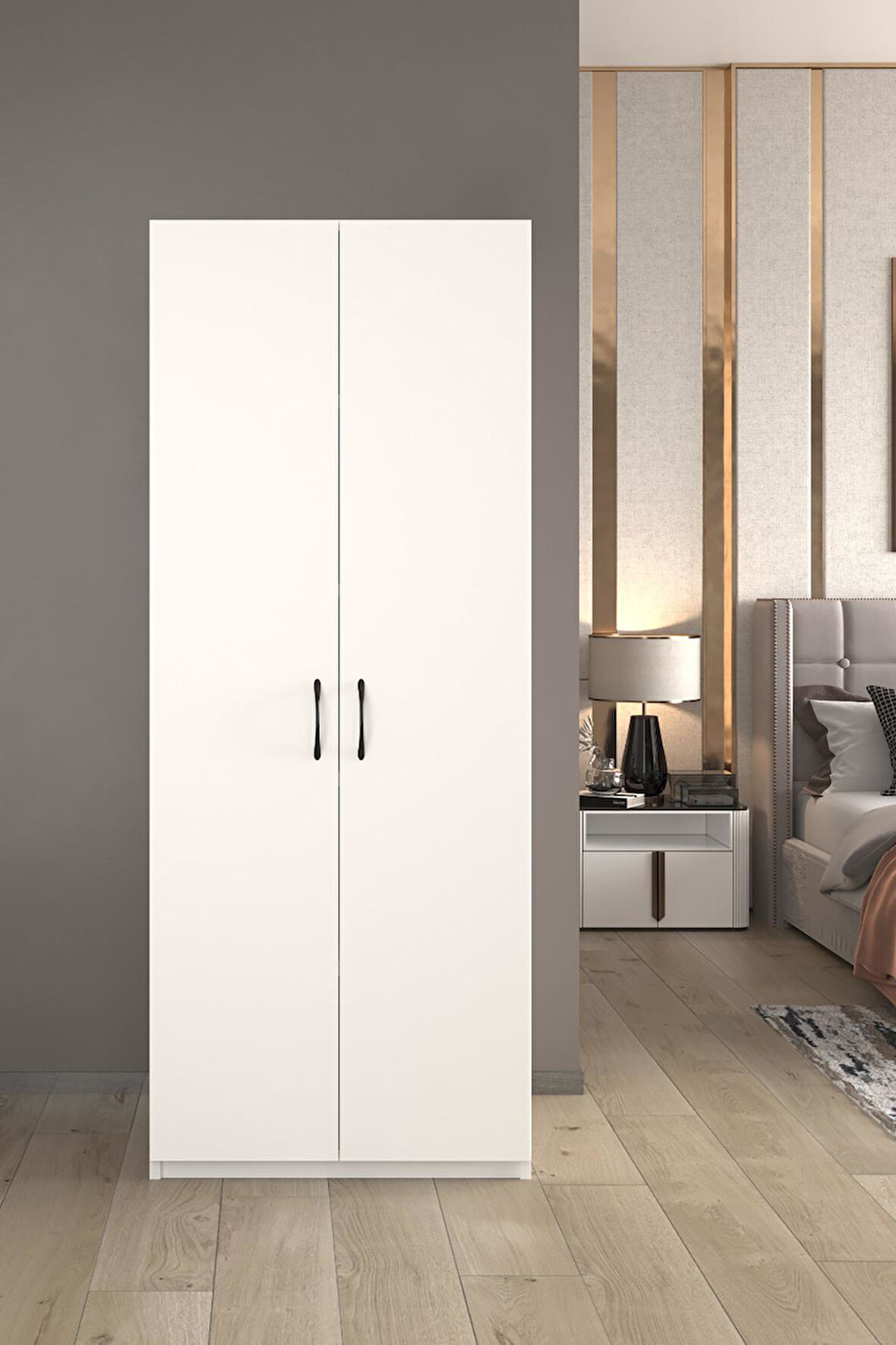 Oskar 2 Kapaklı Elbise Dolabı-2 Kapılı Gardırop